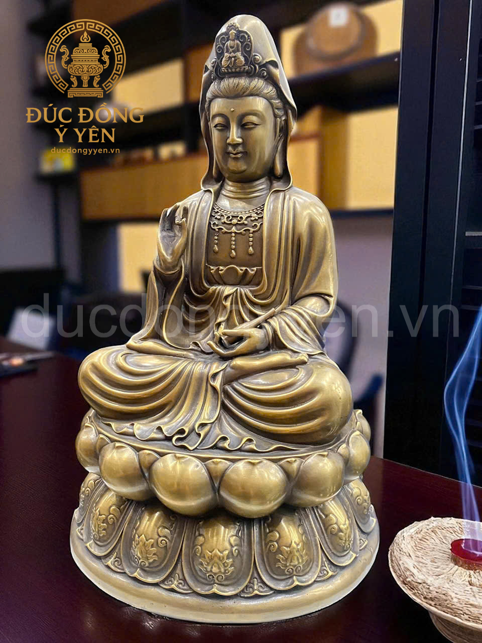 Tượng phật bà quan âm bồ tát bằng đồng _thumbnail_1