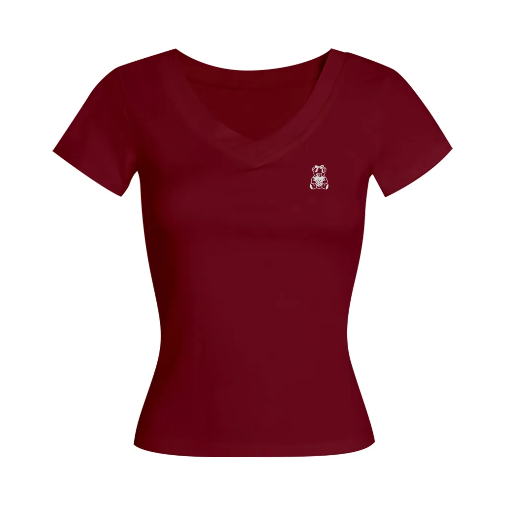 Áo thun ôm body cổ tim Miucho vải visco mềm mại thoáng mát cổ tròn nhiều màu đủ size in artwork 2721_thumbnail_12