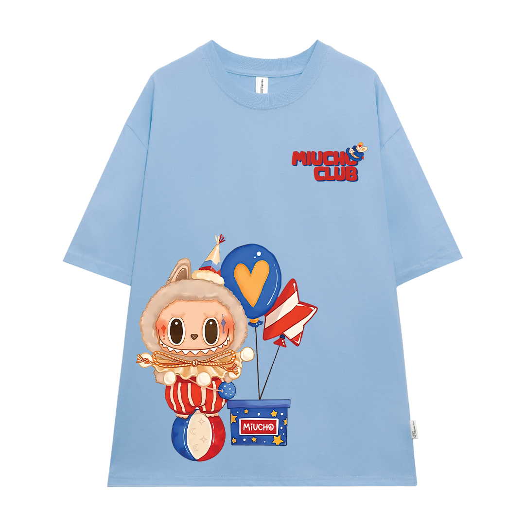 Áo phông labubu form rộng nhiều màu ATD1449 Miucho vải cotton cổ tròn in mix_thumbnail_14