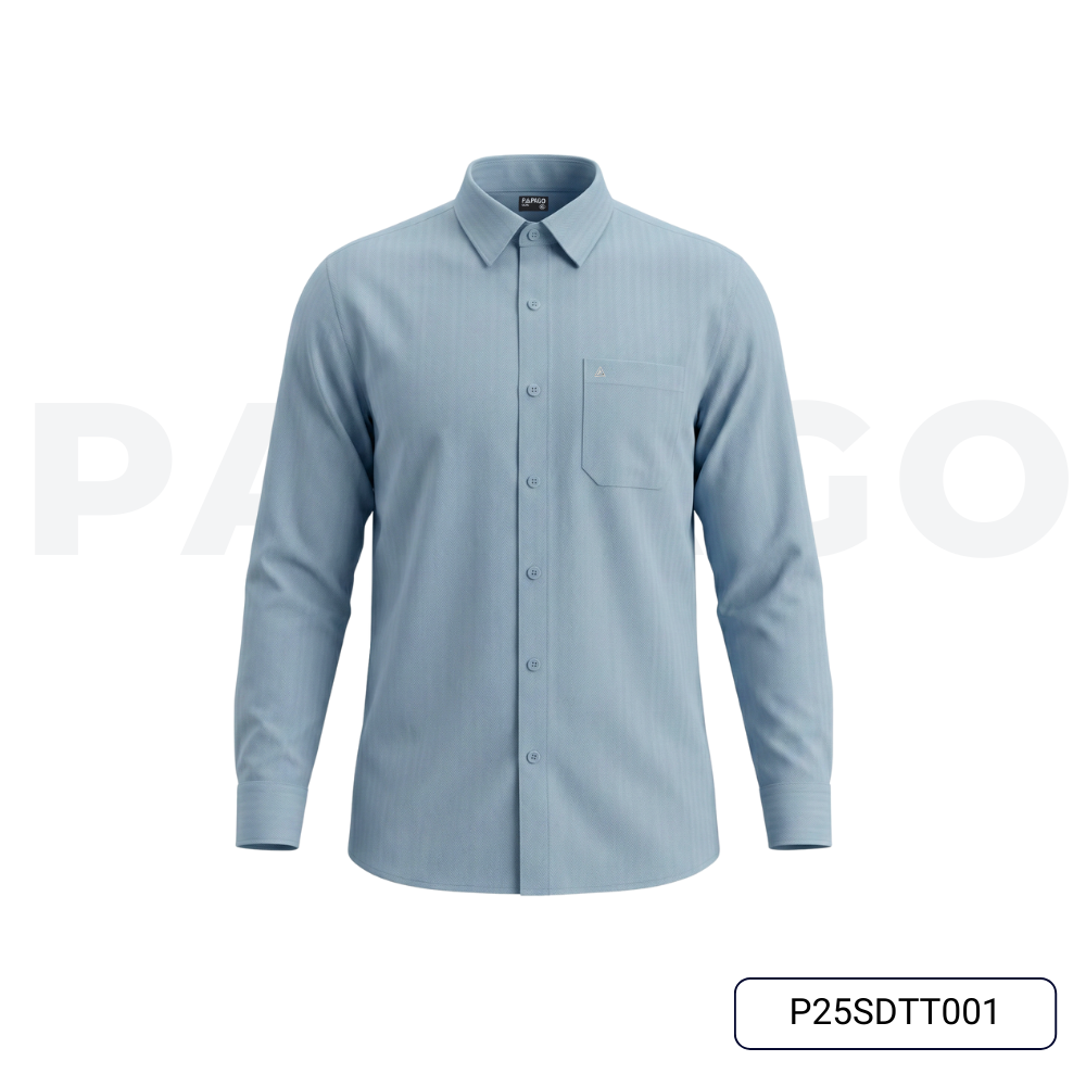 Áo sơ mi nam Trung niên thêu logo PAPAGO dài tay form rộng - P25SDTT001_thumbnail_8