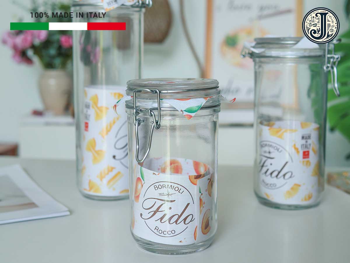 Hũ thủy tinh nắp cài Fido Bormioli Rocco (Hũ cao)_thumbnail_4