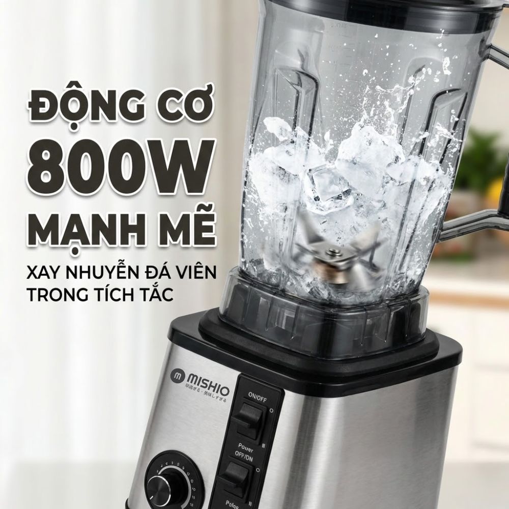 Máy Xay Sinh Tố Công Nghiệp Đa Năng Mishio MK446 (3.0L) - Công Suất 800W_thumbnail_2