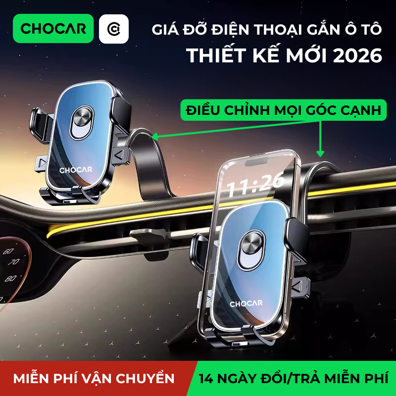 Giá Đỡ Điện Thoại Trên Ô Tô CHOCAR XP12, Hợp Kim Dẻo Uốn cong Linh Hoạt, Bám Chắc, Xoay 360 Độ, Gắn Trên Mọi Bề Mặt Taplo, Kính Lái