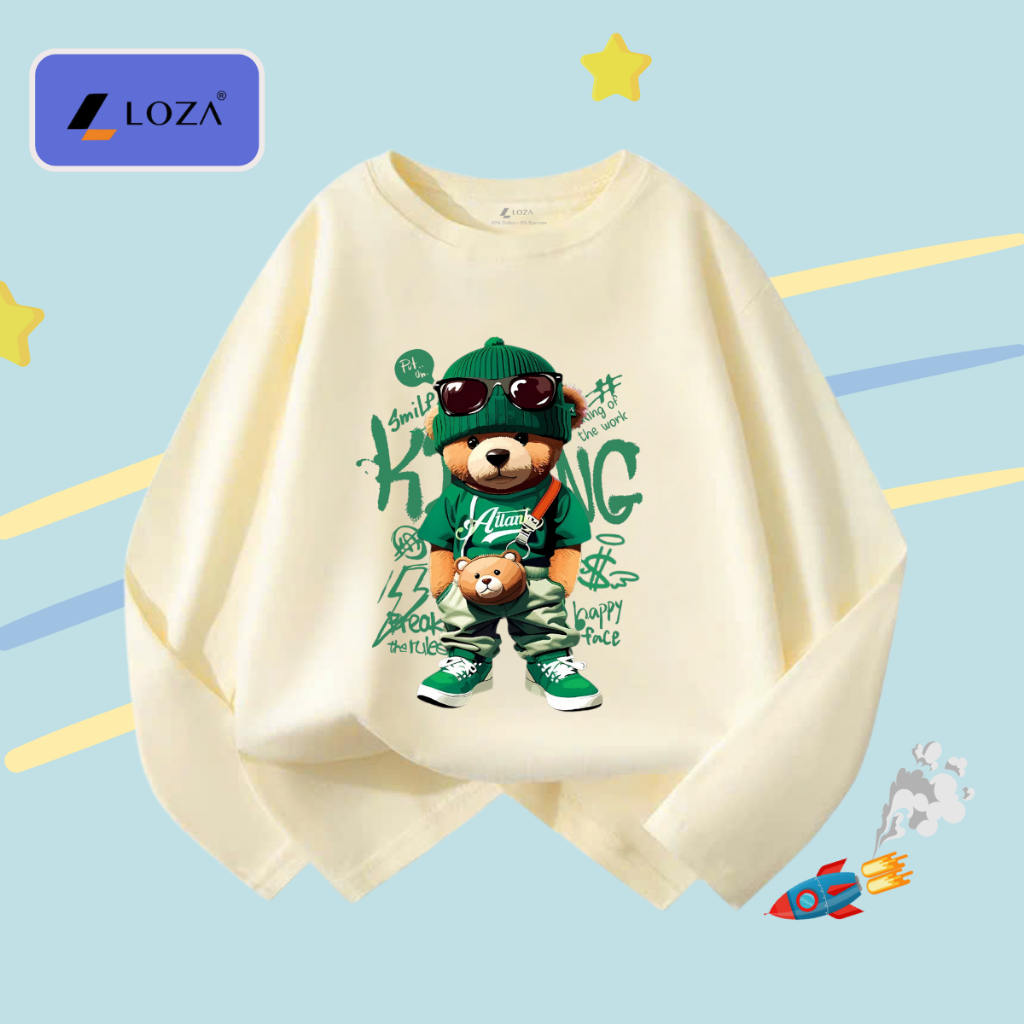 Áo thun dài tay bé trai in gấu King - Loza Kids KT3250_thumbnail_2