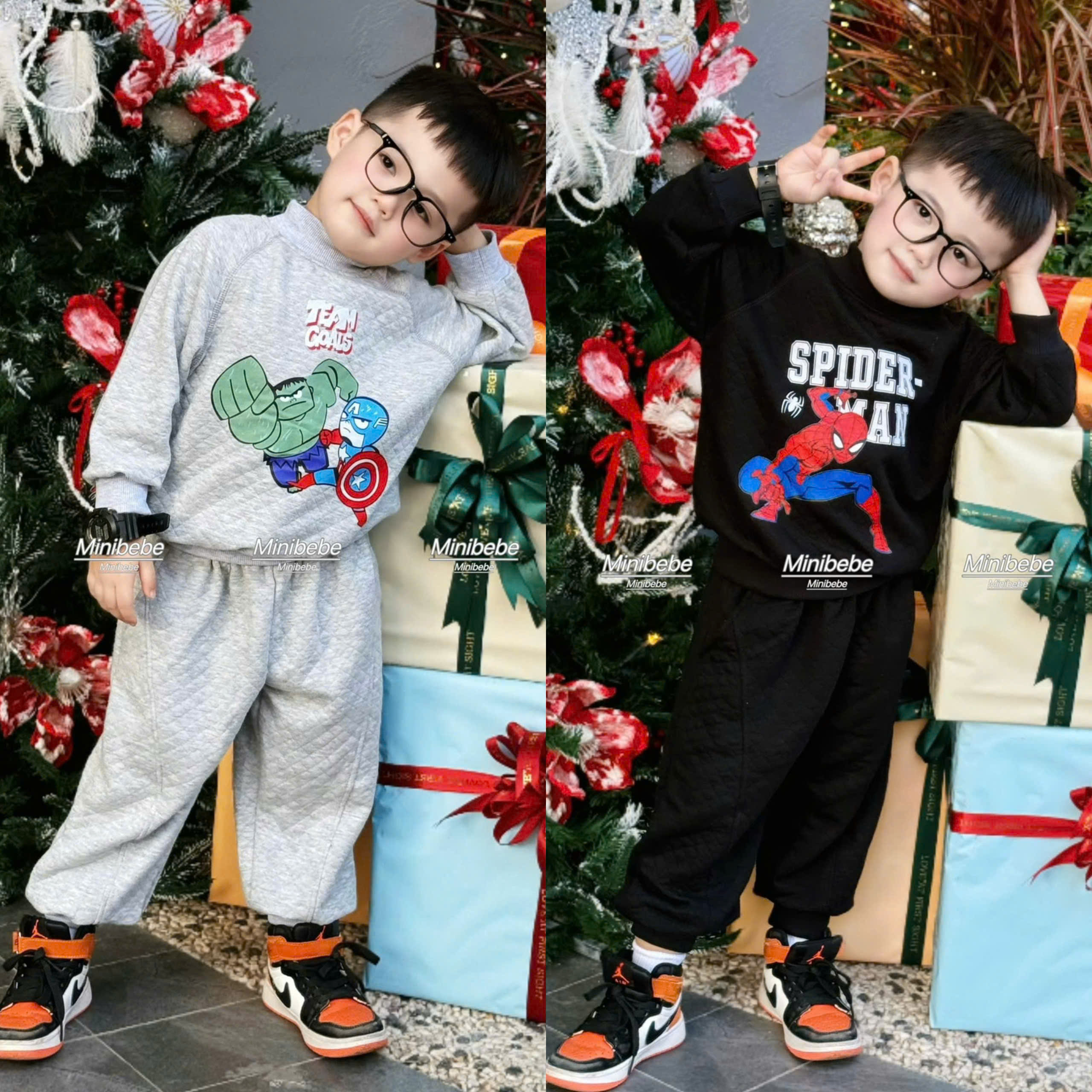 Q85 SET 2 BỘ DÀI ĐEN XÁM NHỆN SIÊU NHÂN- A100.299