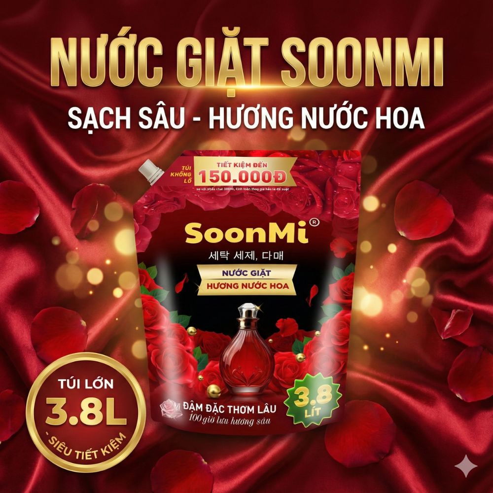 1 Thùng 3 Túi nước giặt hương nước hoa Soonmi 3.8L_thumbnail_8
