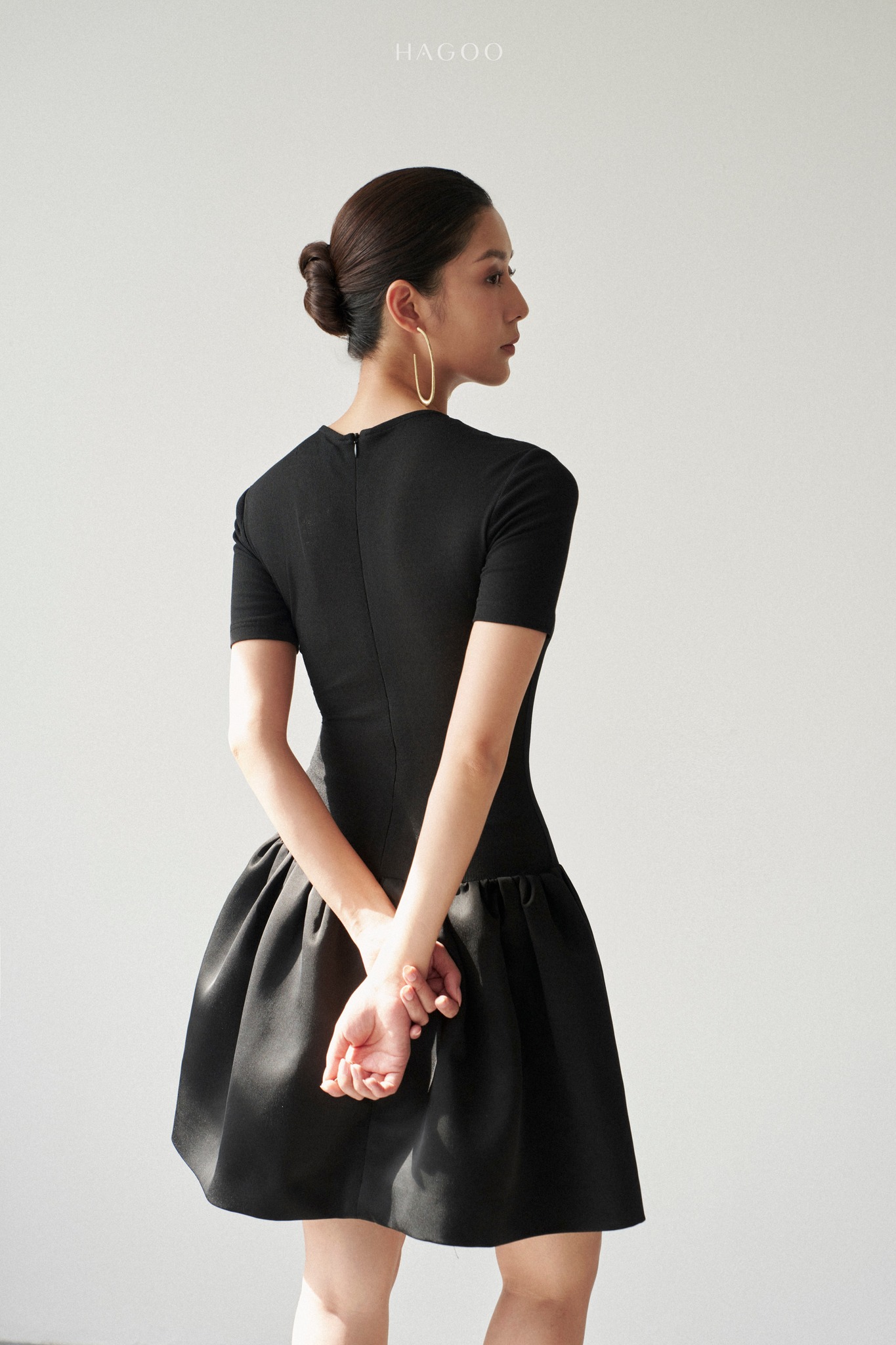 Váy xoè thun phối tafta lụa HAGOO_thumbnail_1