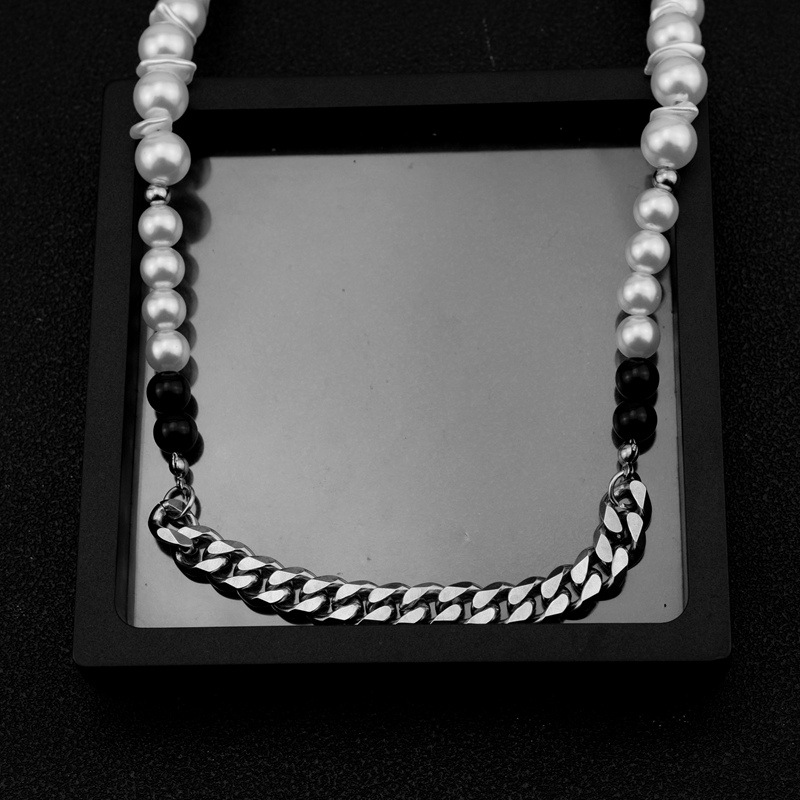 Half Pearl Chain Necklace_thumbnail_4