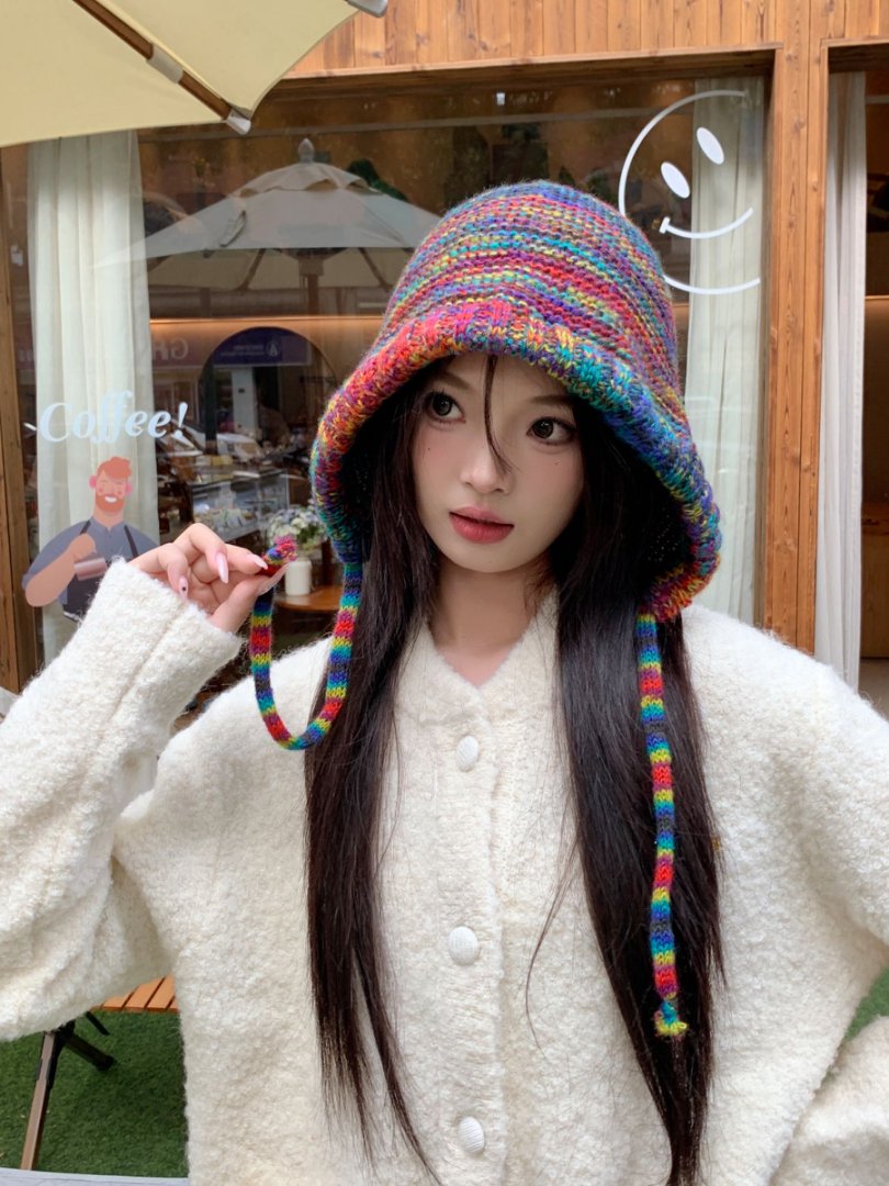 Mũ len đa sắc trùm tai buộc dây HZ2508_thumbnail_2