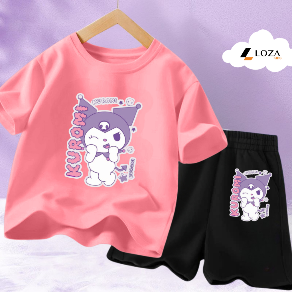 Bộ đồ  bé gái in hình Kuromi chữ dọc -  Loza Kids SB307_thumbnail_8