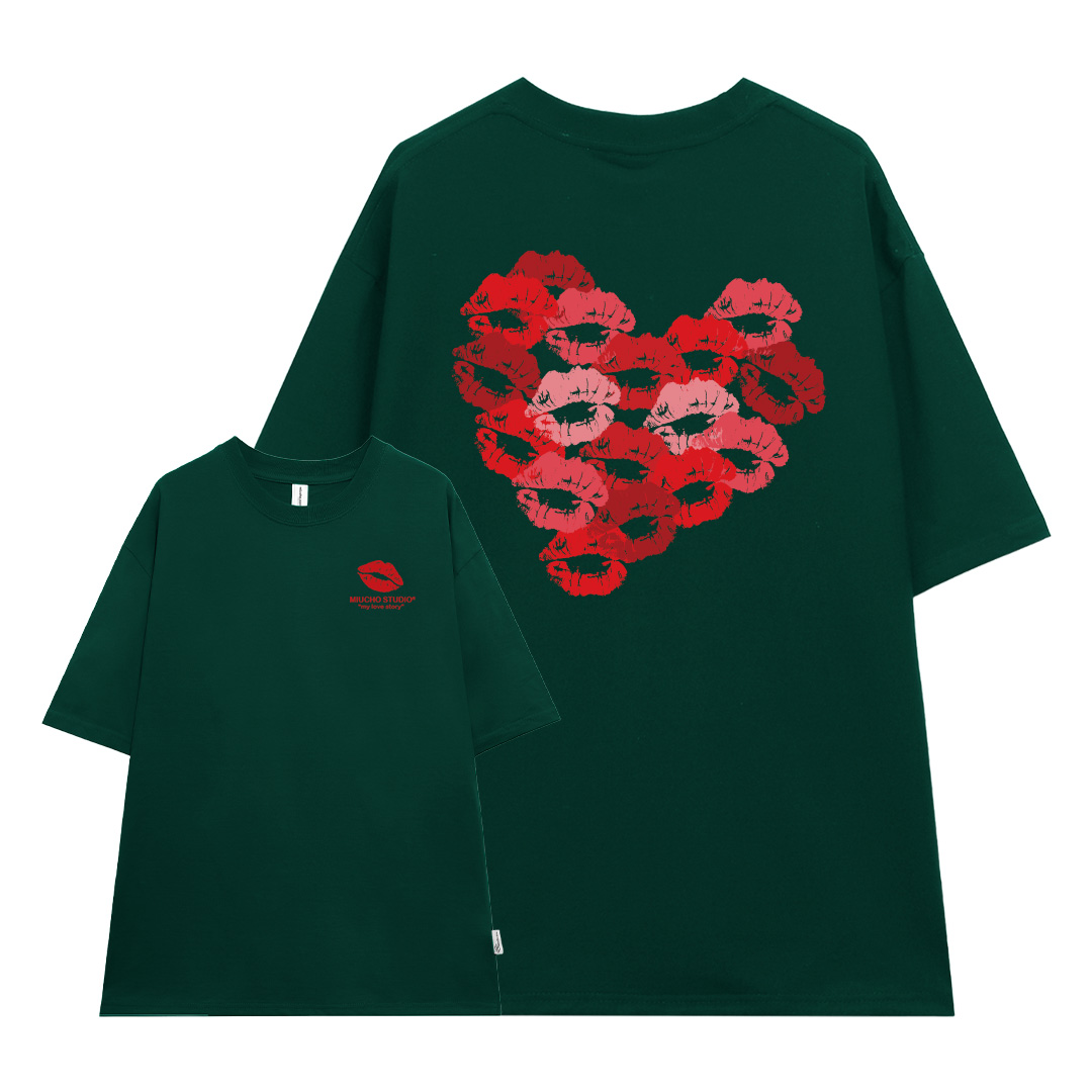 Áo thun cặp đôi couple trái tim from rộng ATD1381 Miucho vải cotton thoáng mát cổ tròn in mix_thumbnail_9