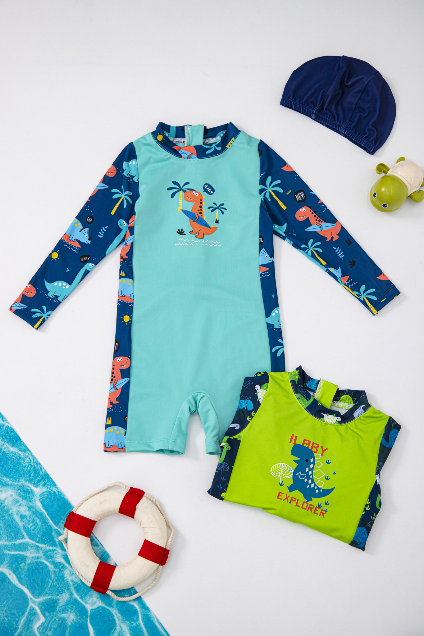 Bộ bơi liền bé trai phối hoạ tiết khủng long_thumbnail_3