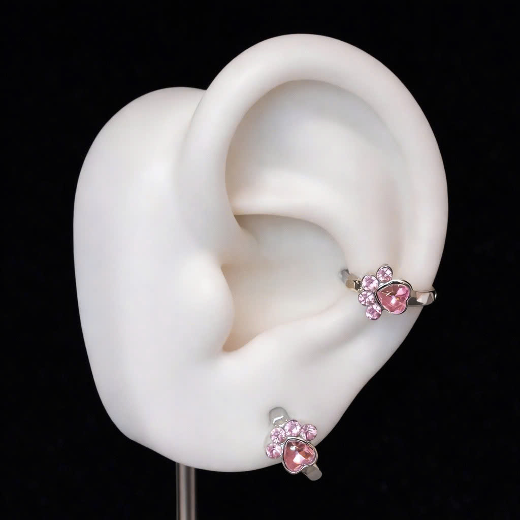 Khuyên vòng kiểu hợp kim chân mèo hồng 10mm_thumbnail_3