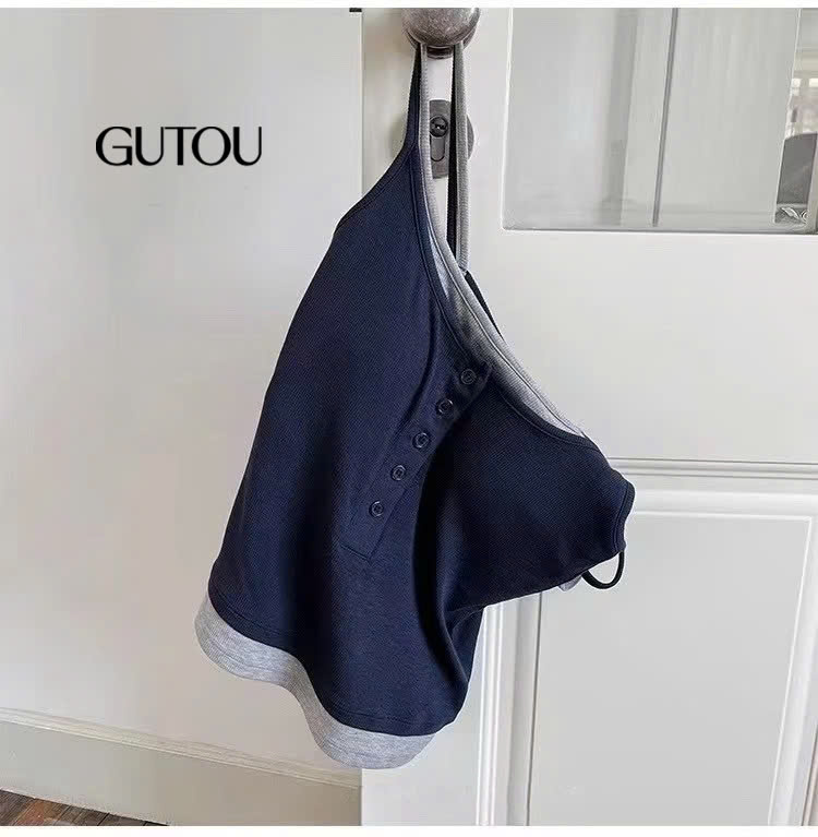 [ GUTOU ] Áo Tank Top Phối Lớp Có Mút_thumbnail_3