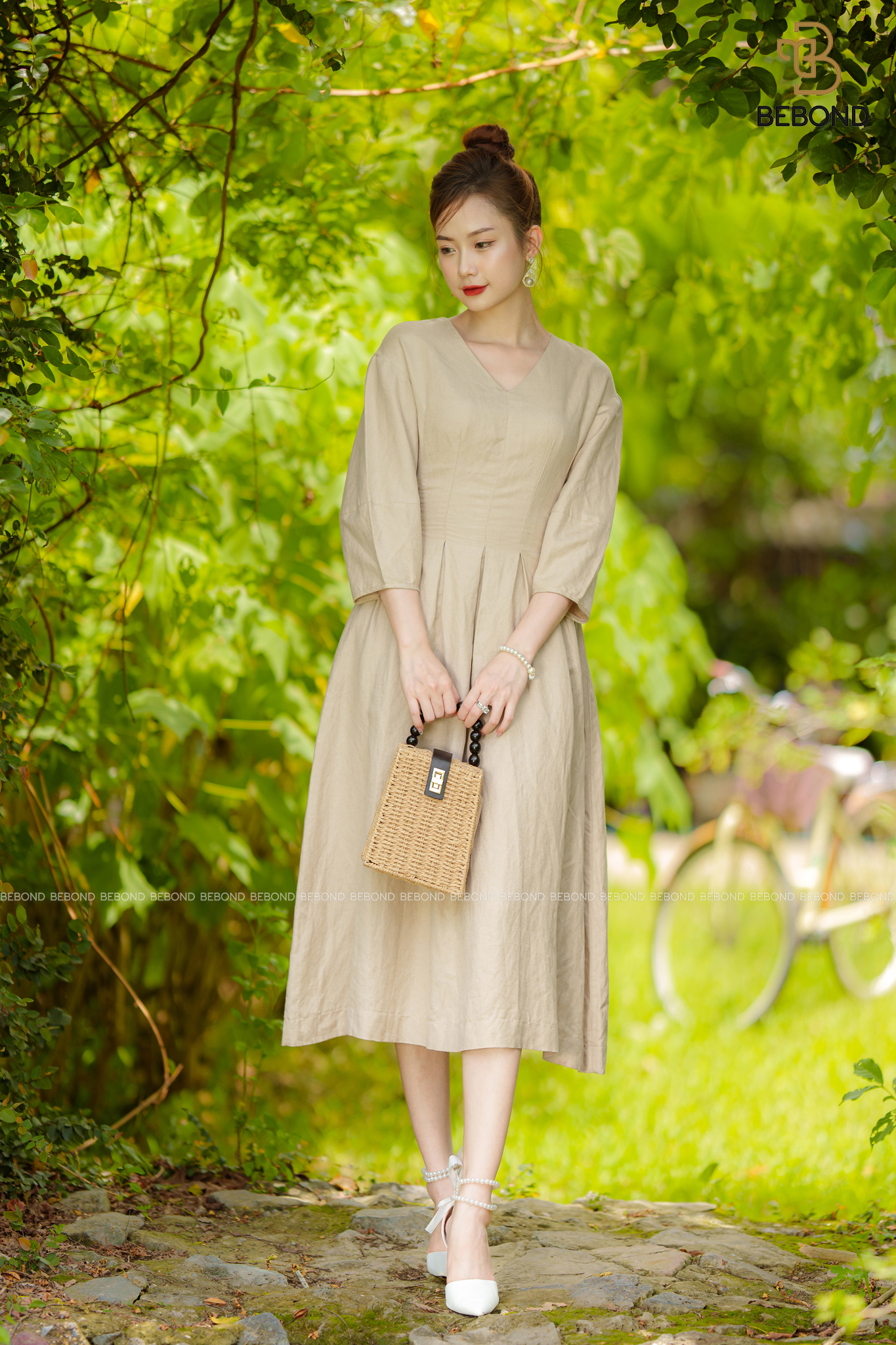 Đầm midi tay lửng màu BE- Sadie Dress_thumbnail_0