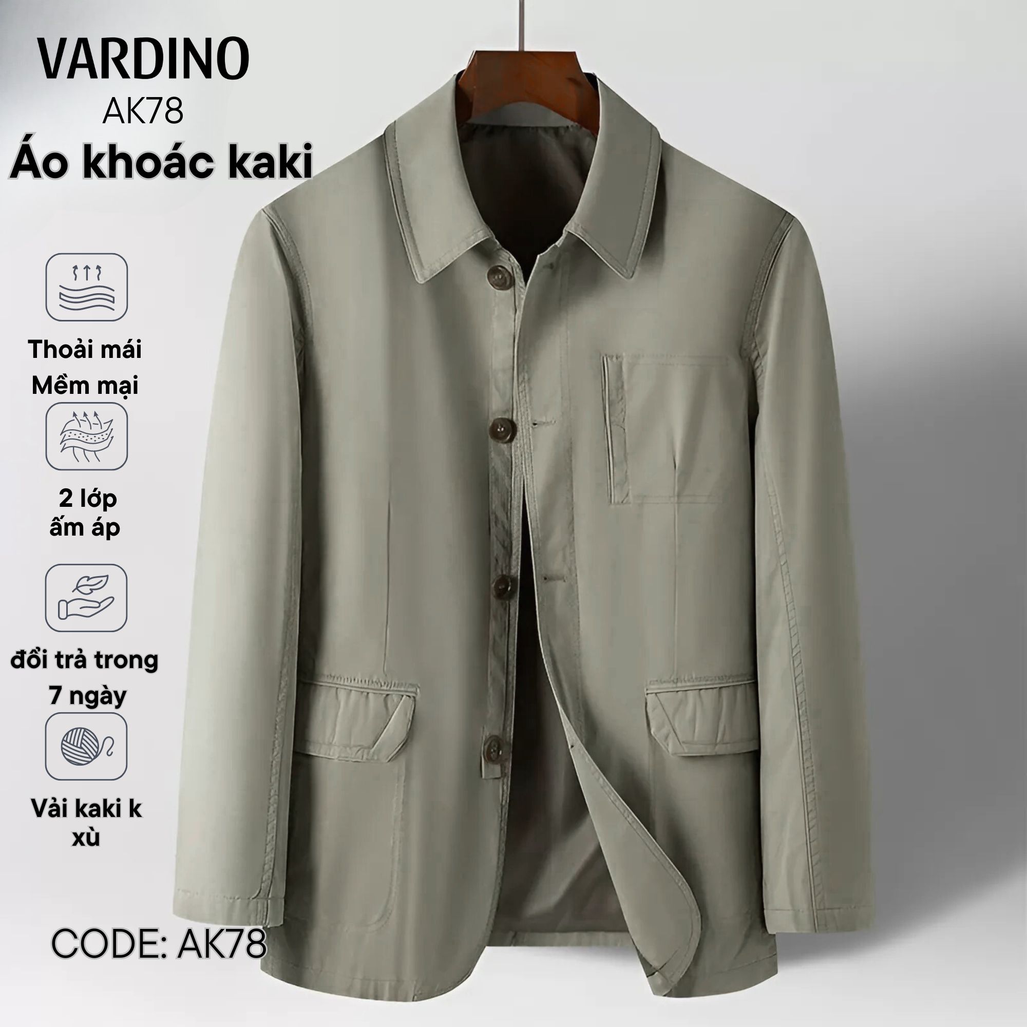 Áo khoác nam kaki Vardino AK78_thumbnail_3