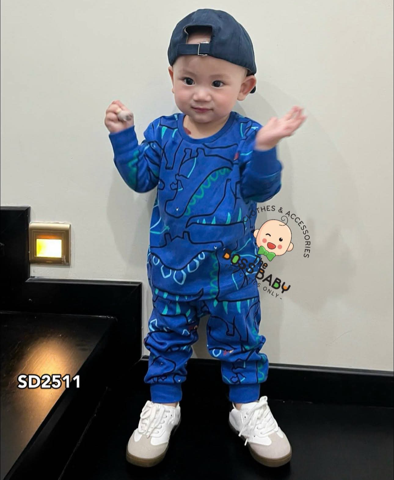 Set bộ cotton xanh hoạ tiết khủng long_thumbnail_1