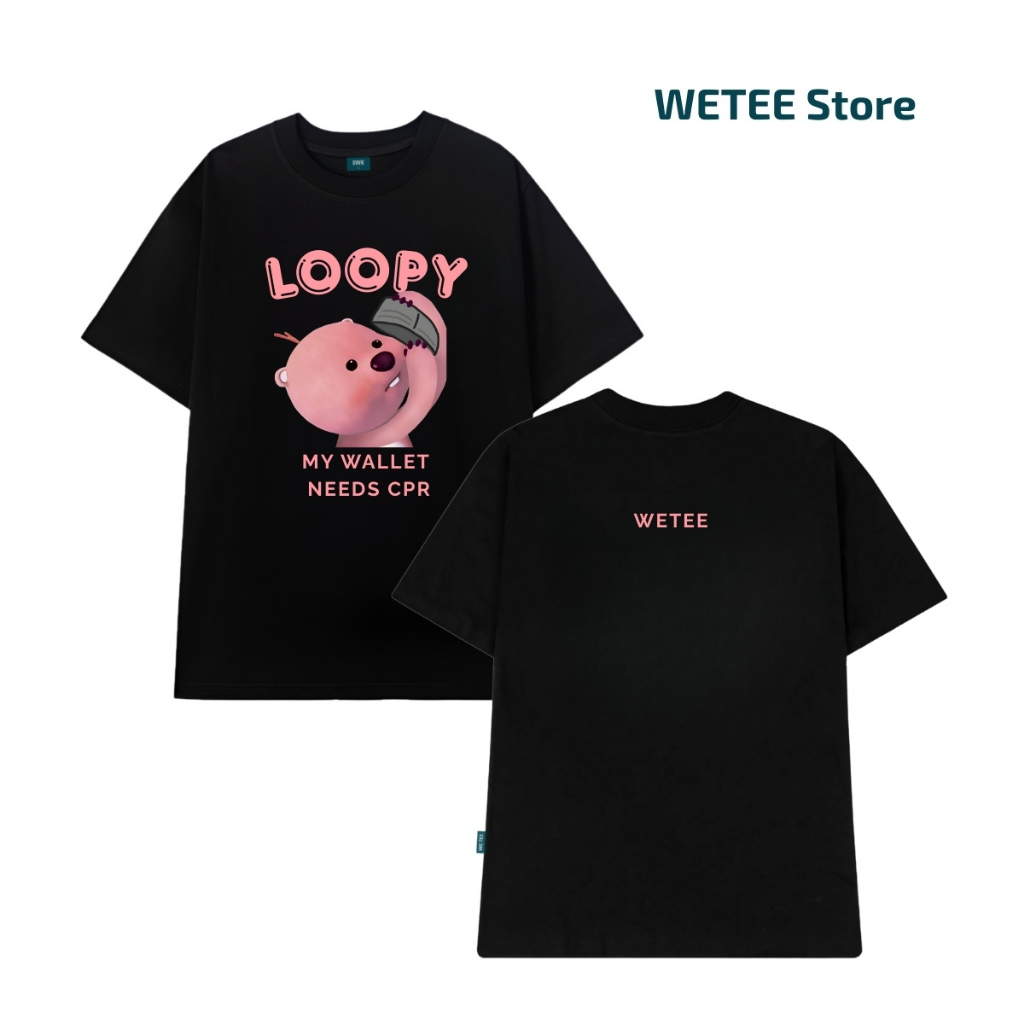 Áo thun unisex UX30-1131 hình LOOPY hồng dáng oversized local brand WETEE_thumbnail_4