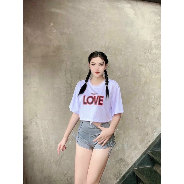 Áo Tank Thể Thao Love Dáng Croptop Dây Rút_thumbnail_8