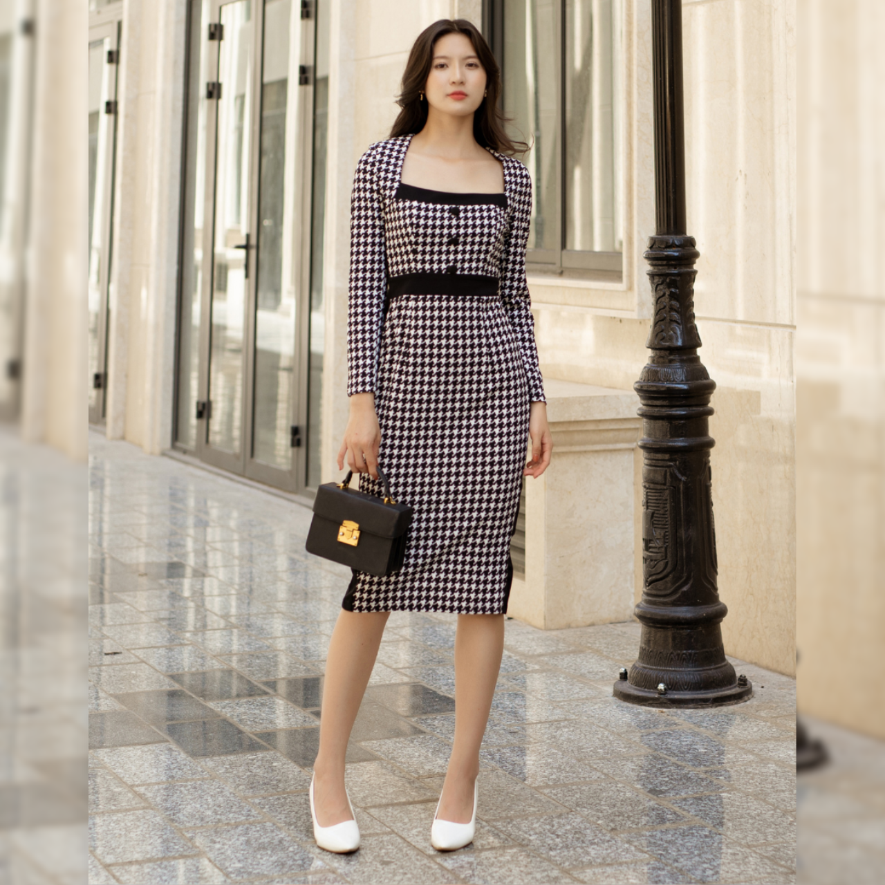 Đầm body họa tiết ziczac sang trọng_thumbnail_5