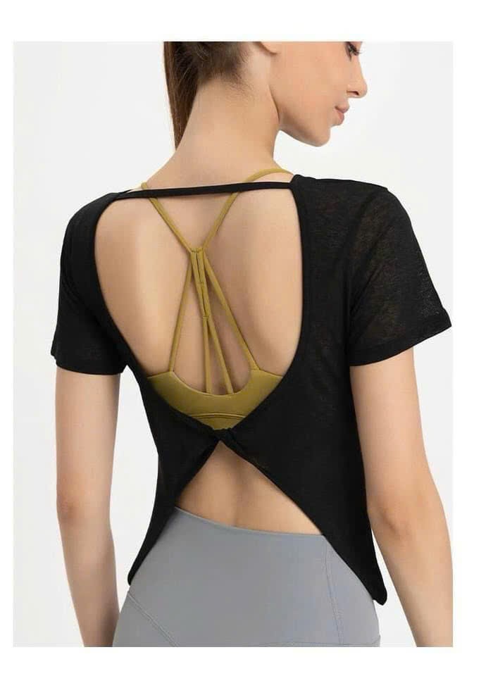 Áo Tank Thể Thao Lưới Mè Dáng Croptop Phối Dây Lưng