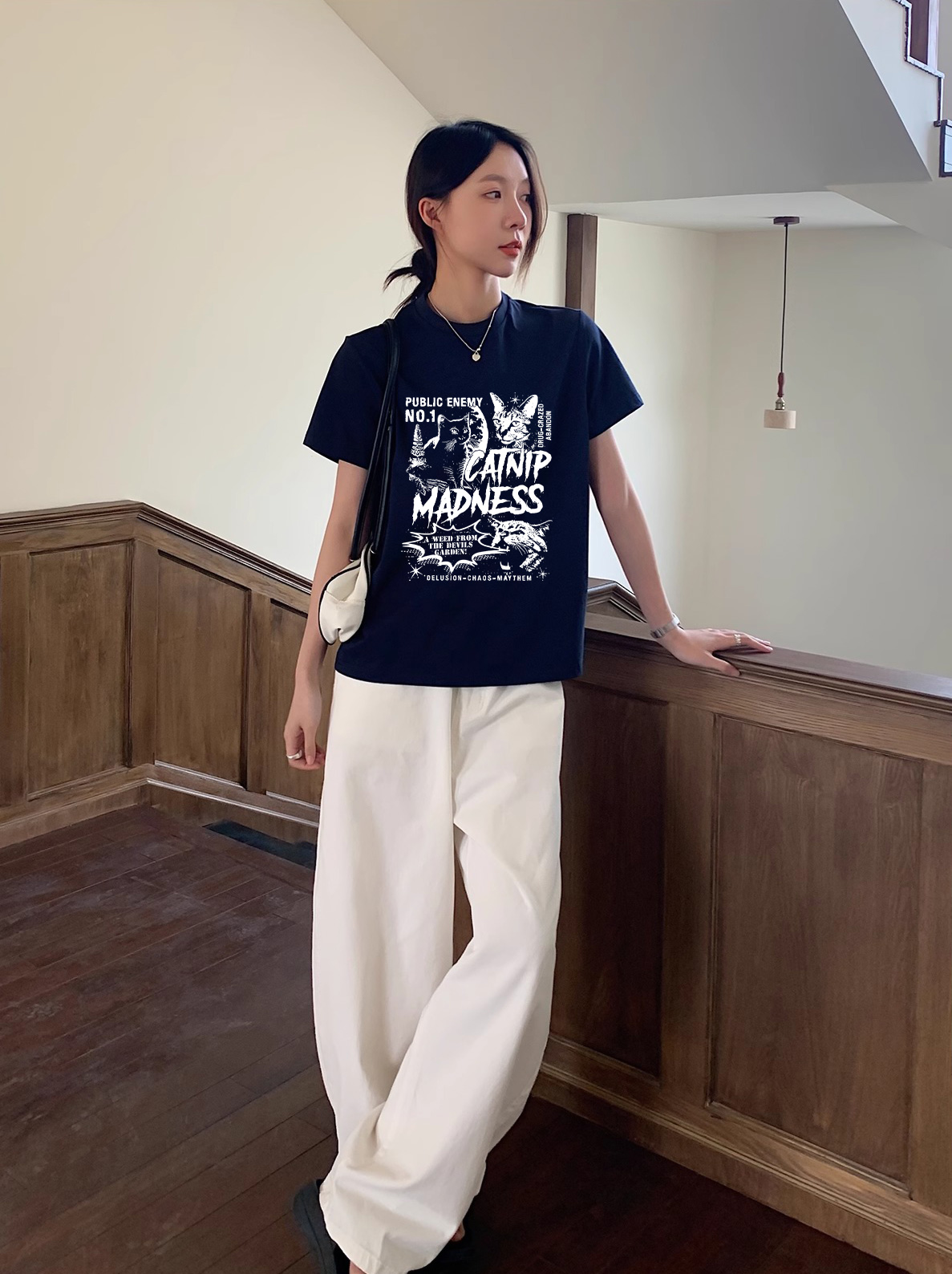 Áo thun nữ phong cách Korean form Regular ARD2397 Miucho Chic chất vải cotton cao cấp in mix_thumbnail_3