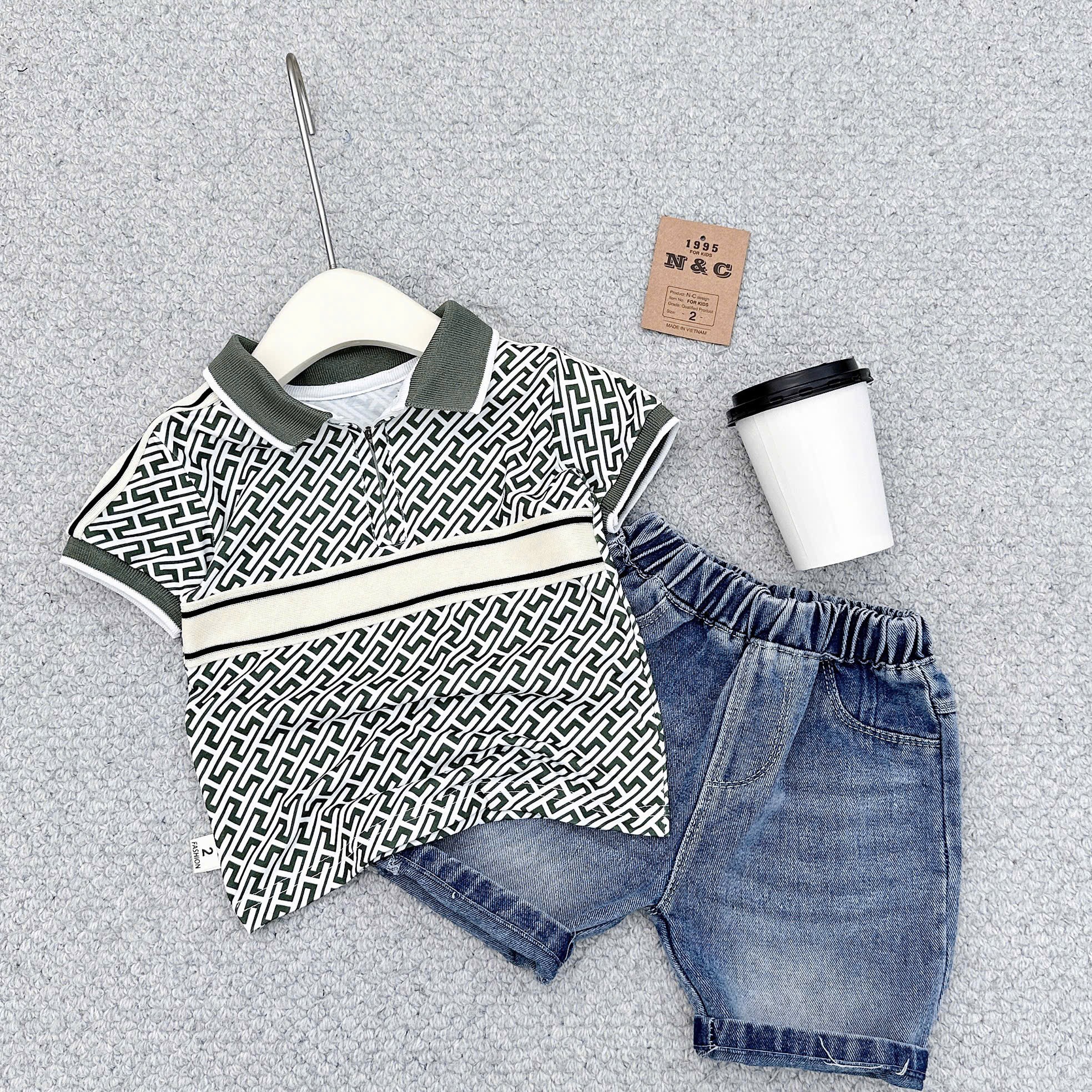 B96 BỘ POLO QUẦN BÒ CHỮ H- A116.638