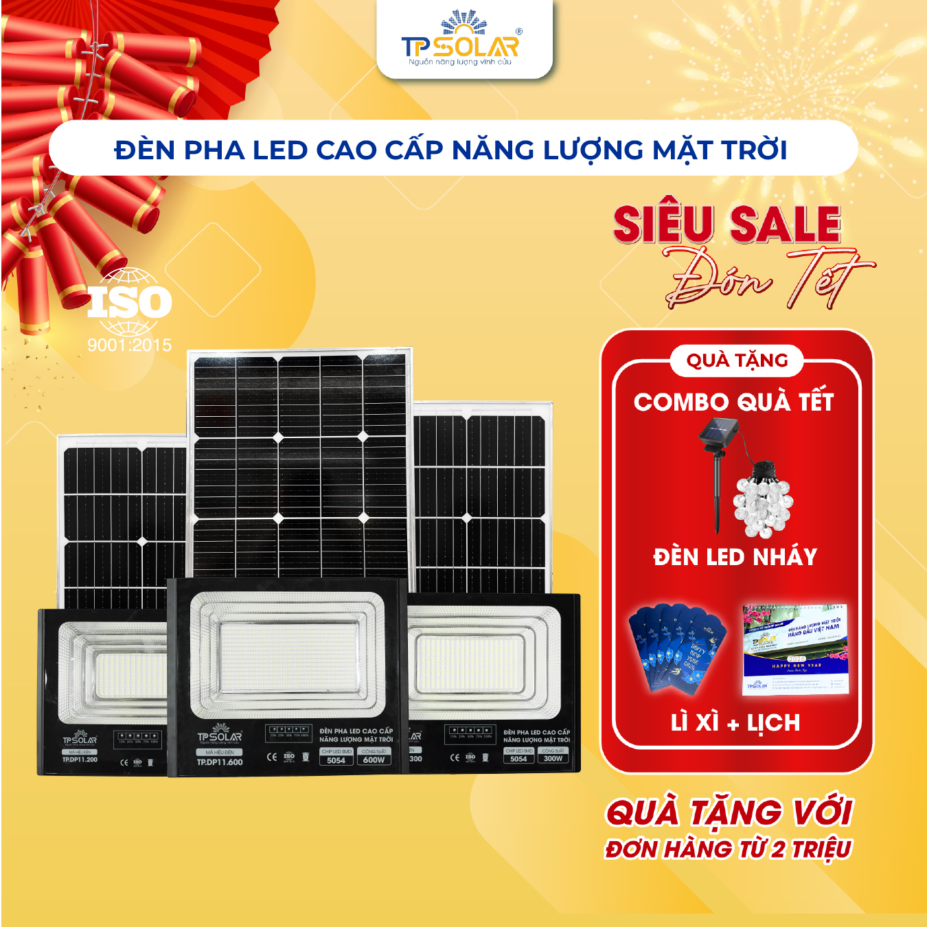 Đèn pha 1 chóa bản nâng cấp led 5054 năng lượng mặt trời TP.DP11