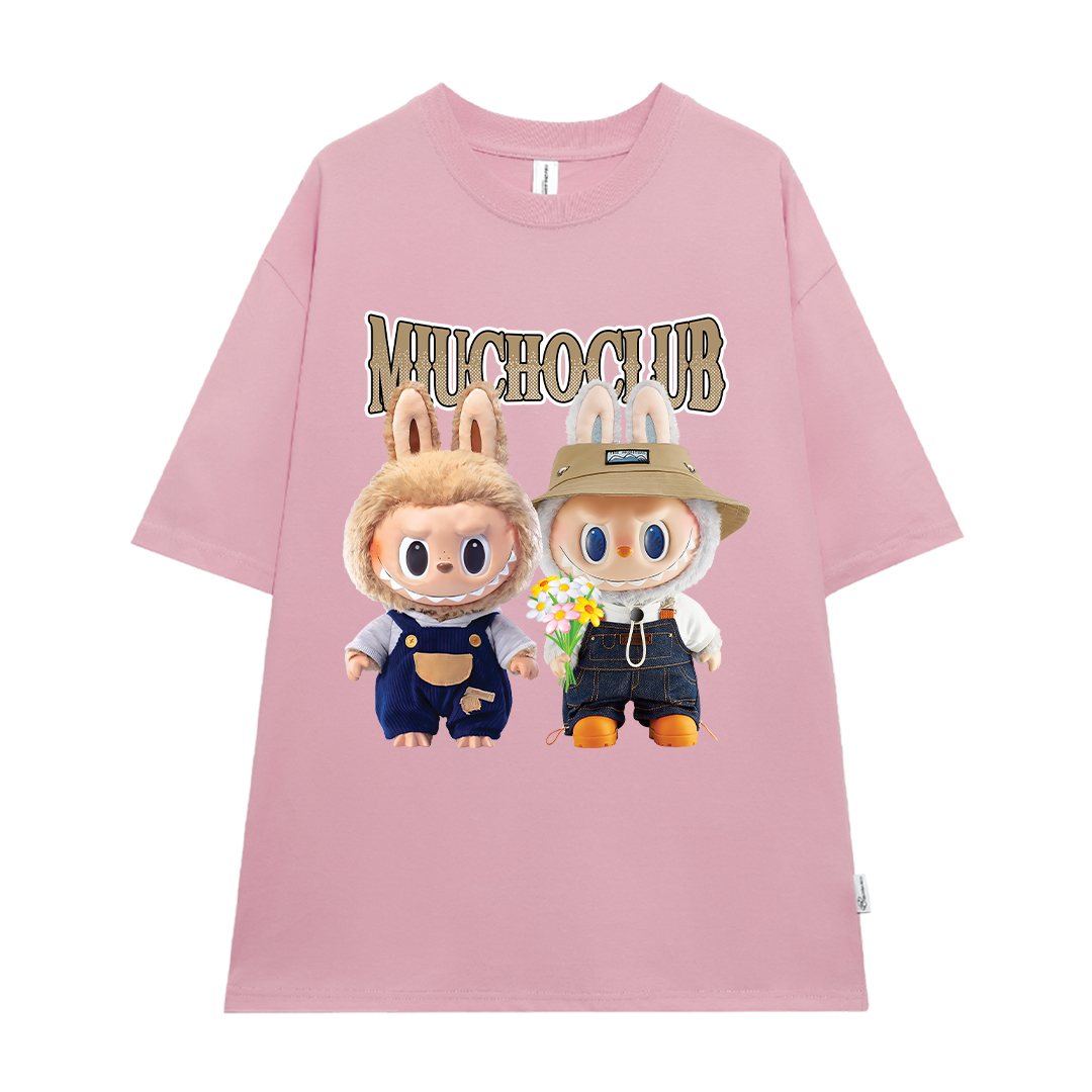 Áo phông labubu form rộng nhiều màu ATD1448 Miucho vải cotton cổ tròn in mix_thumbnail_9