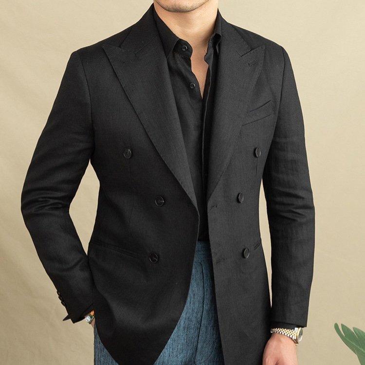 Áo Blazer Nam Cao Cấp Harold Havana Linen Blazer Double_thumbnail_3