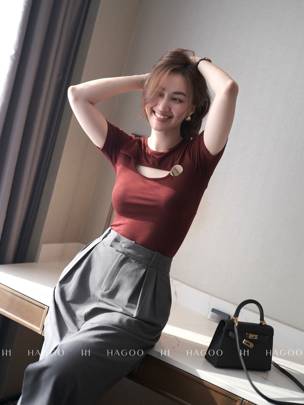 Áo thun lưng xoắn cúc đồng HAGOO_thumbnail_14