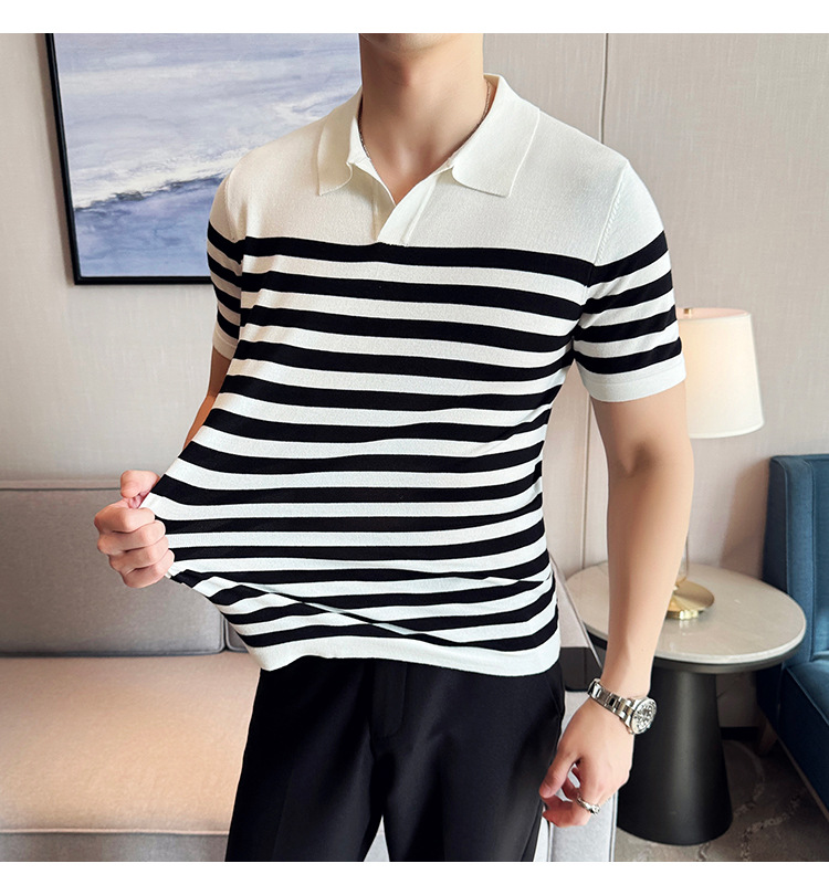 PA62 – Áo polo dệt kim lụa băng sọc ngang cổ V_thumbnail_2