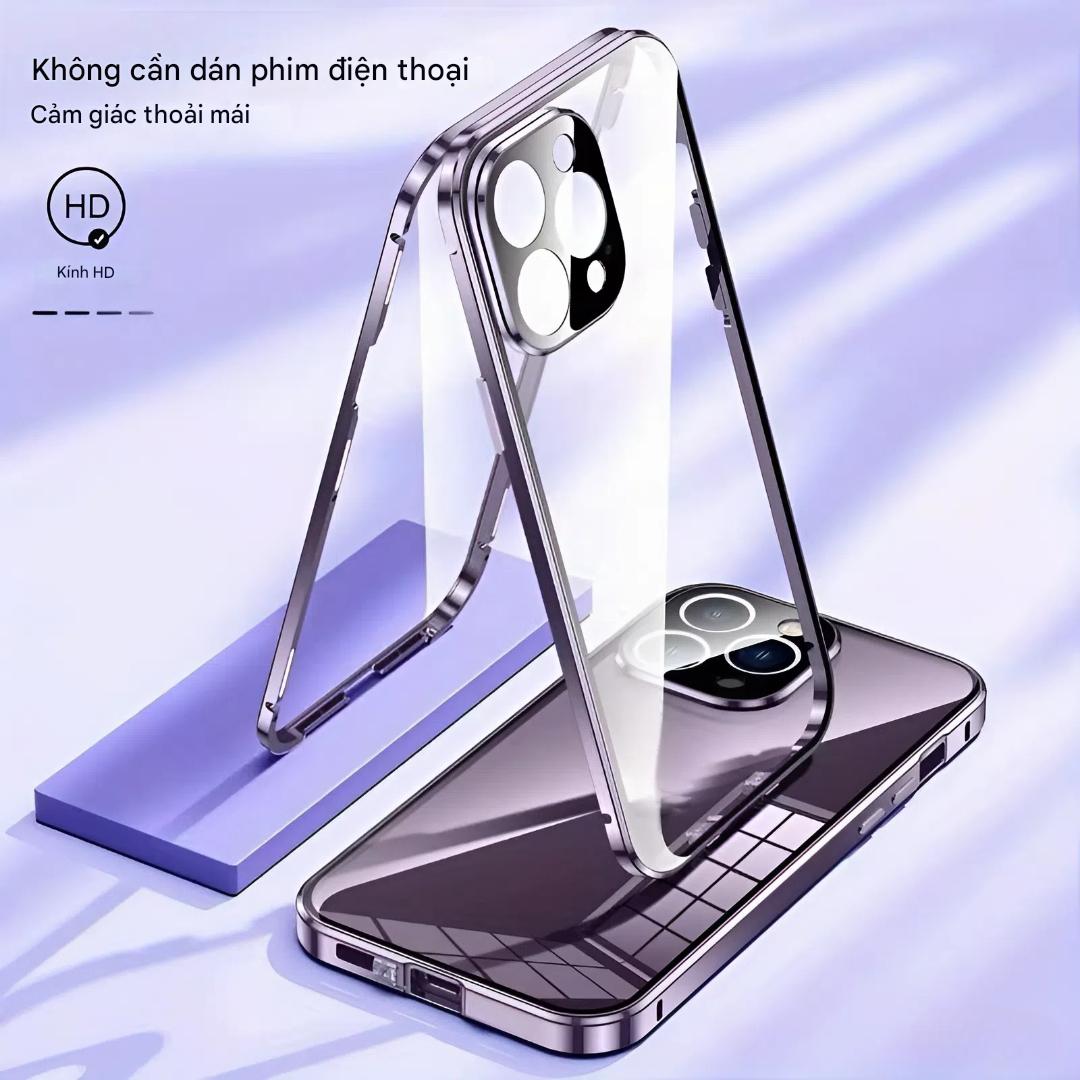 ỐP LƯNG ĐIỆN THOẠI IPHONE CƯỜNG LỰC LÀM BẰNG KIM LOẠI 2 MẶT BẢO VỆ MÁY KHÔNG CHỐNG NHÌN TRỘM_thumbnail_17