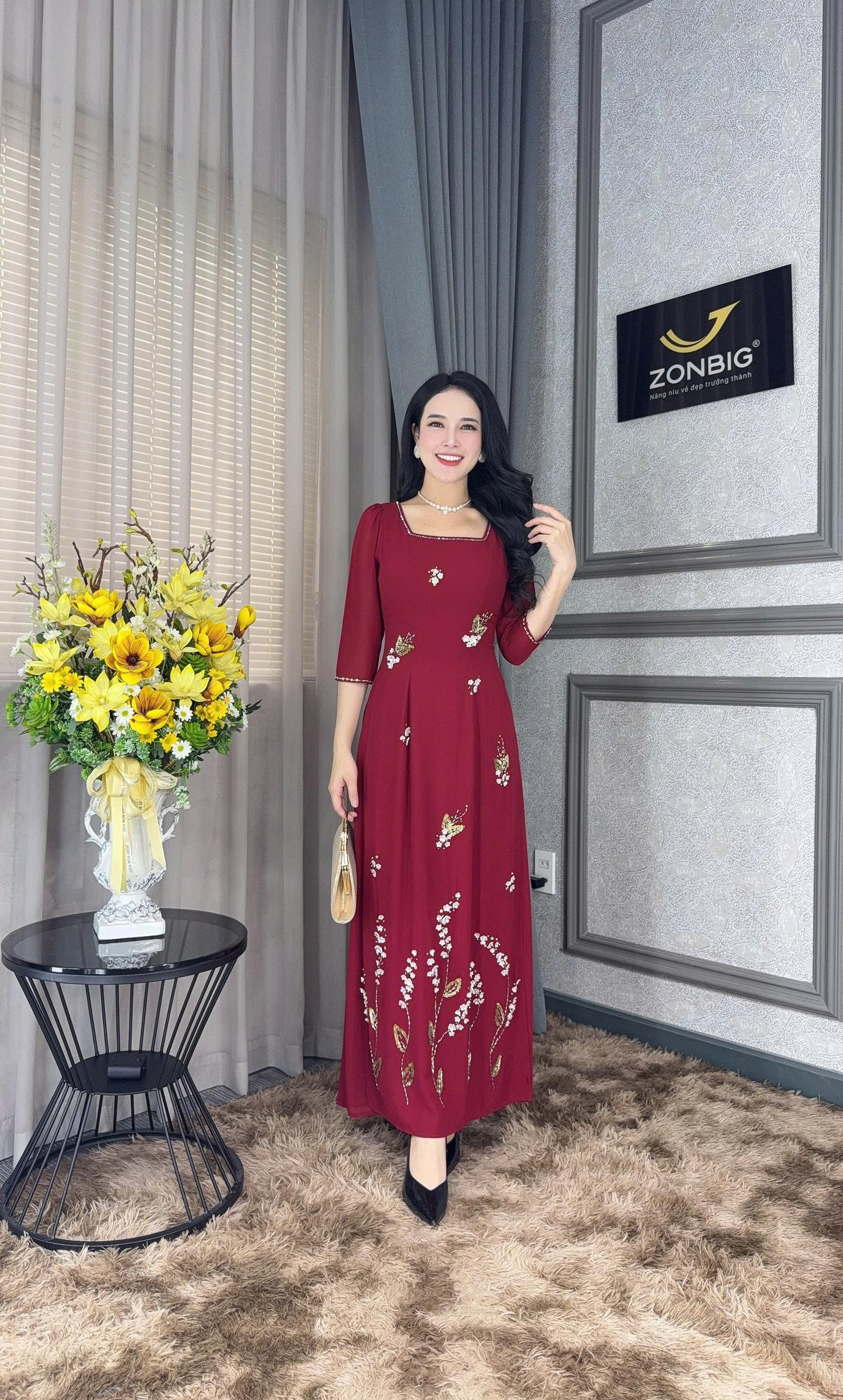 Đầm giả áo dài - Y1856 - Thương hiệu Zonbig