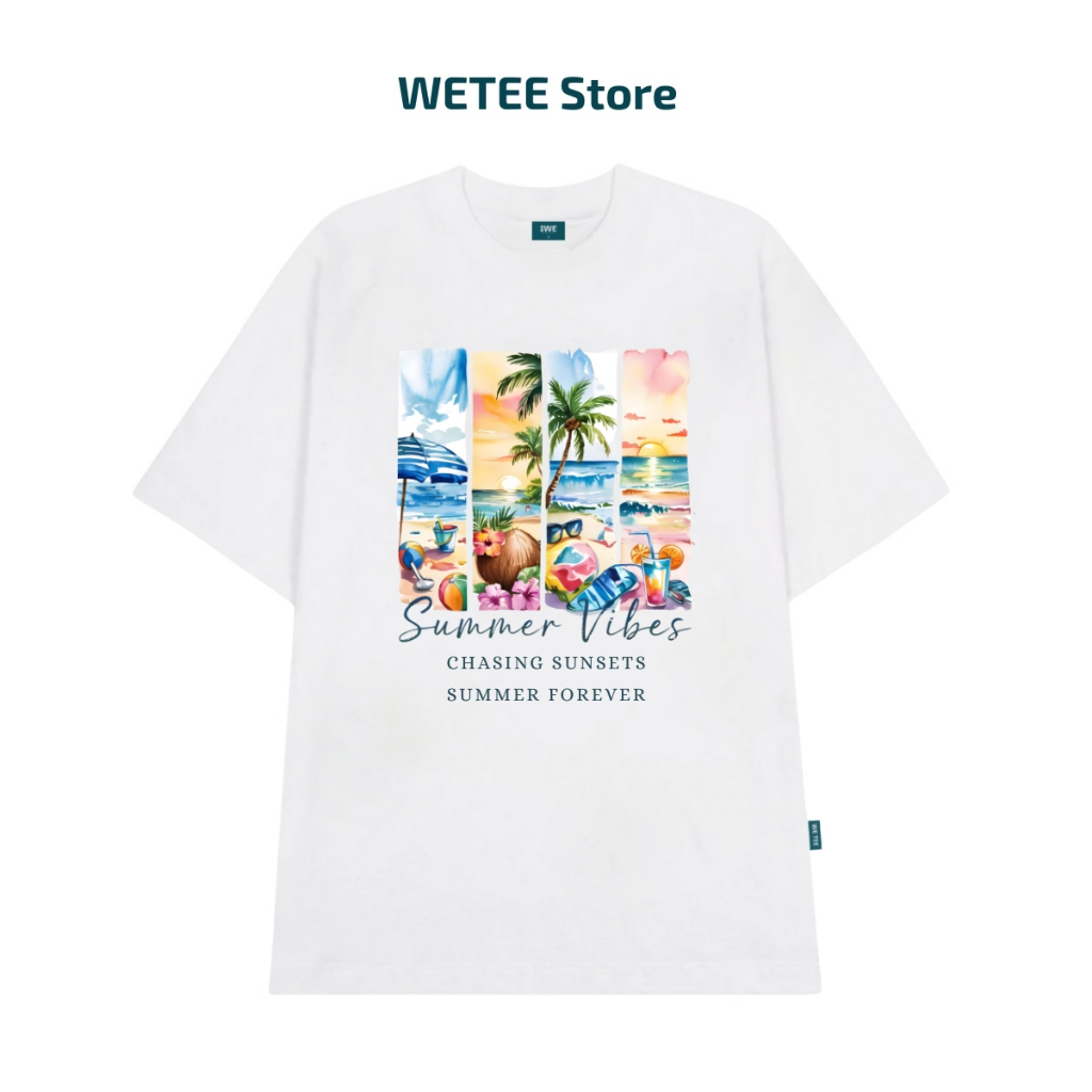 Áo thun unisex UX30 SUMMER VIBE đi chơi đi biển dáng oversized local brand WETEE - T048_thumbnail_4
