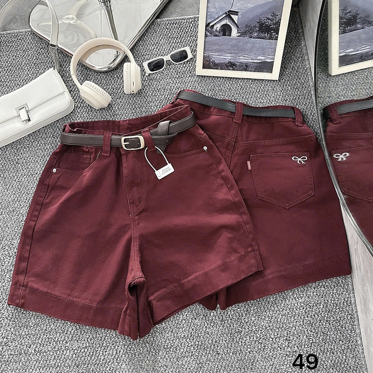 Quần short lửng thêu nơ kaki jean bigsize QSJ049 dành cho nàng béo mập từ 55-90kg_thumbnail_17