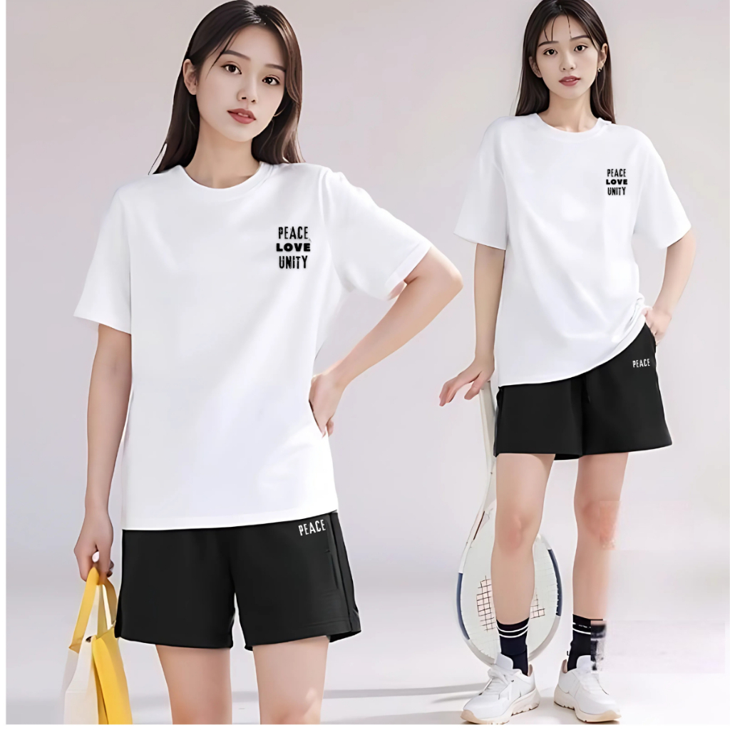 [Form Rộng] Bộ quần áo nữ mùa hè chữ 'Peace love unity'- Đồ bộ nữ LOZA BP288_thumbnail_3