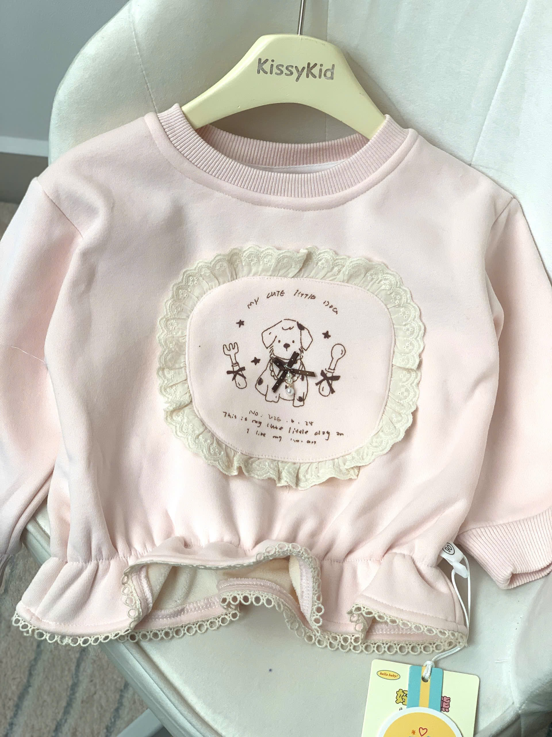 (G211) Áo nỉ lót bông gấu bèo họa tiết bèo tròn_thumbnail_0