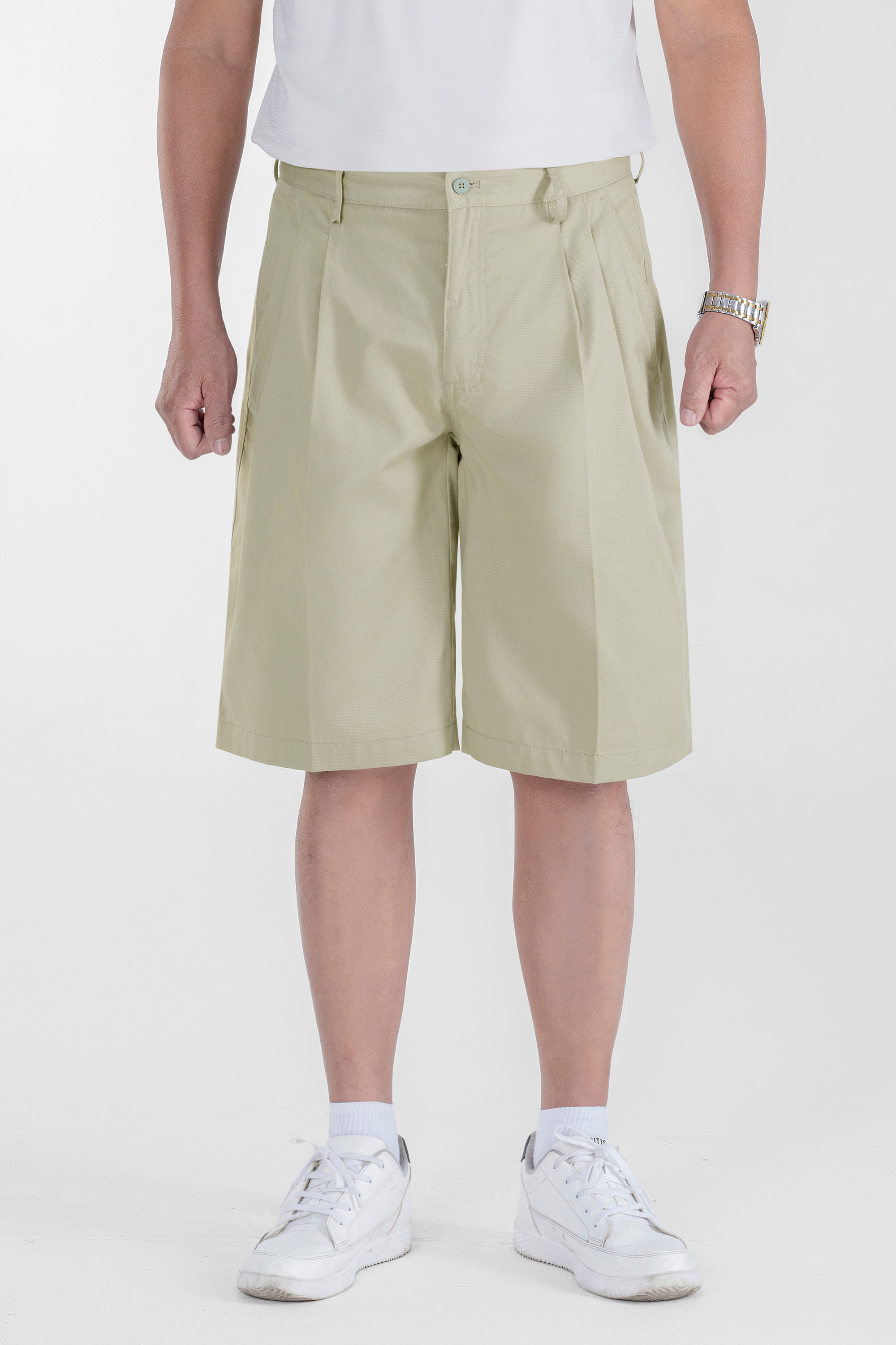 Quần Soọc Kaki 2 Li Nam Trung Niên ANCHI Dáng Suông Dài Qua Gối