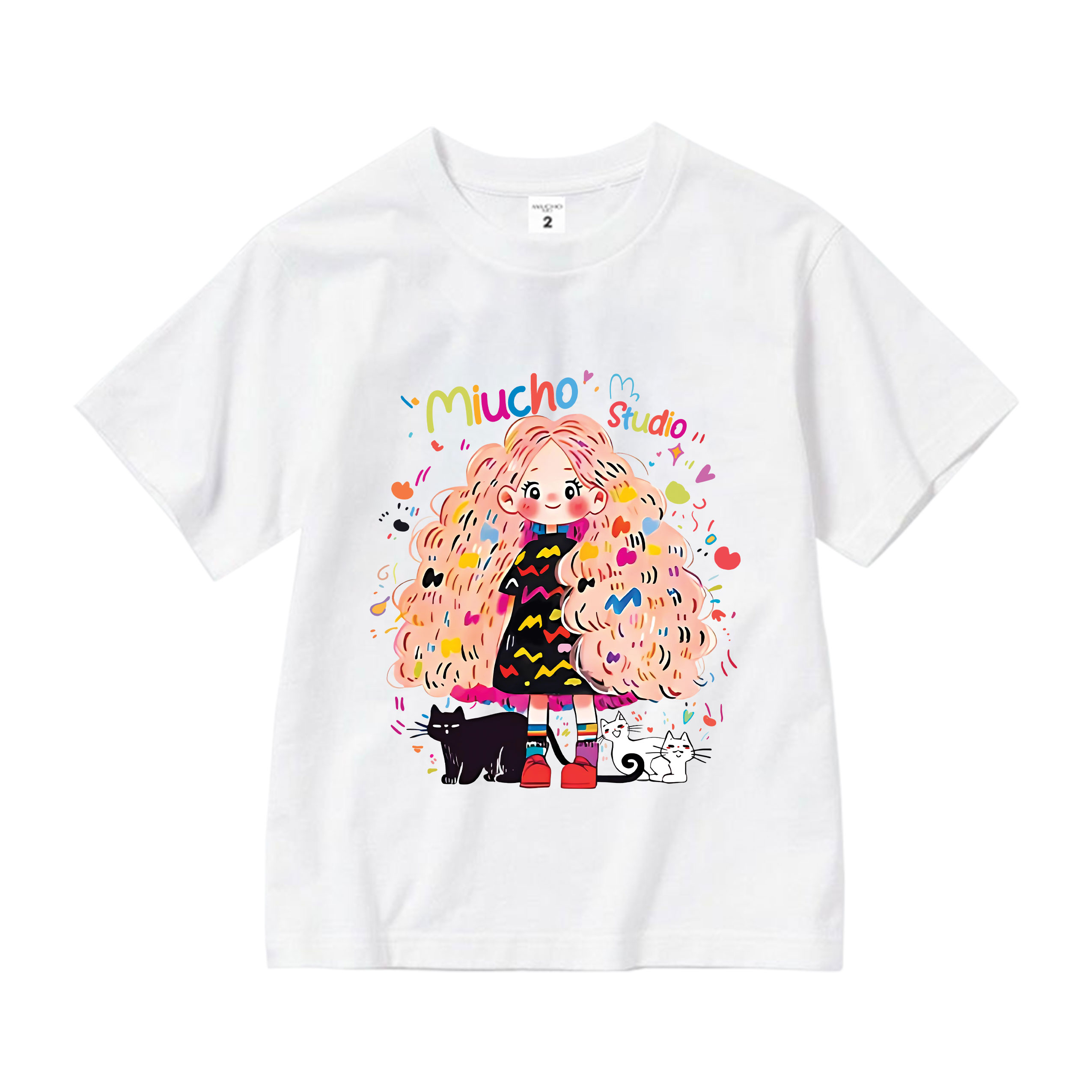Áo thun bé gái form rộng chất vải cotton thoáng mát AED1544 Miucho Kid in artwork_thumbnail_10