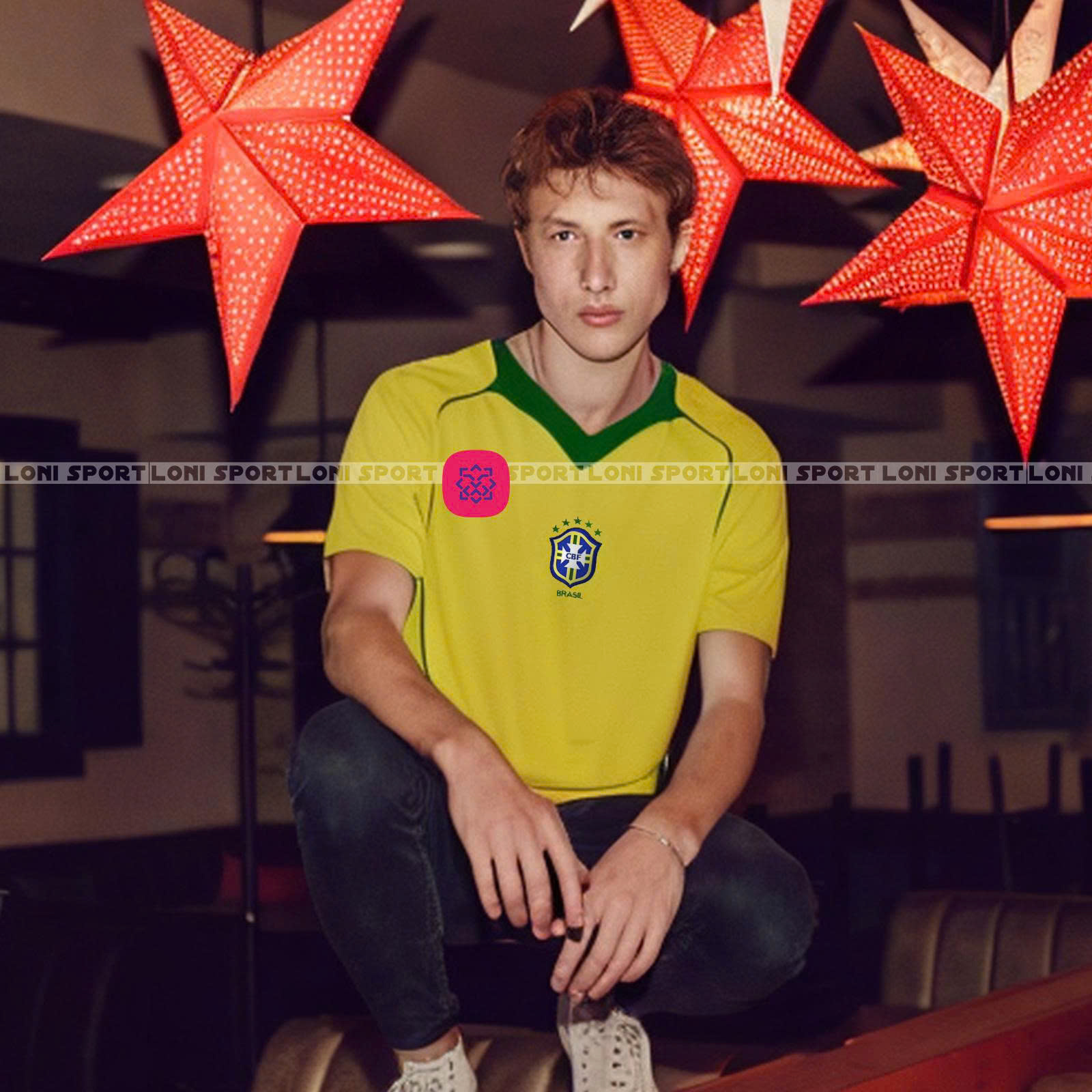 Áo retro Brazil sân nhà vàng 2004