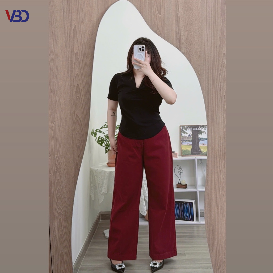 Aó thun xoắn ngực cổ V bigsize AT6003 dành cho nàng béo mập từ 55-90kg_thumbnail_8