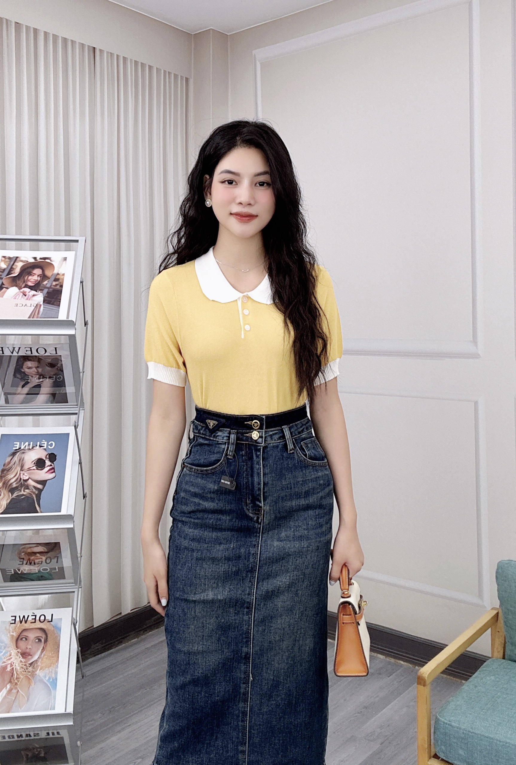 Áo Len Mongtoghi Kiểu Dáng Polo Basic Phối Tay Viền Trắng_thumbnail_2