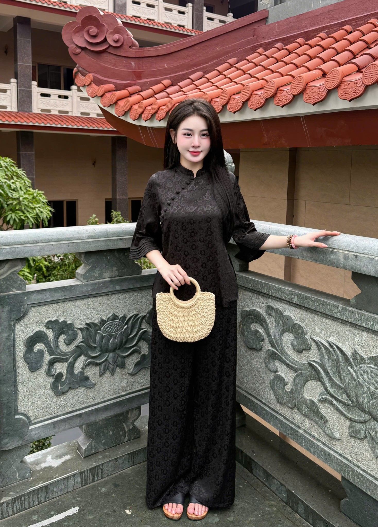 PP342 Pháp phục lễ chùa cao cấp Tinh Nhi tay xếp ly_thumbnail_19