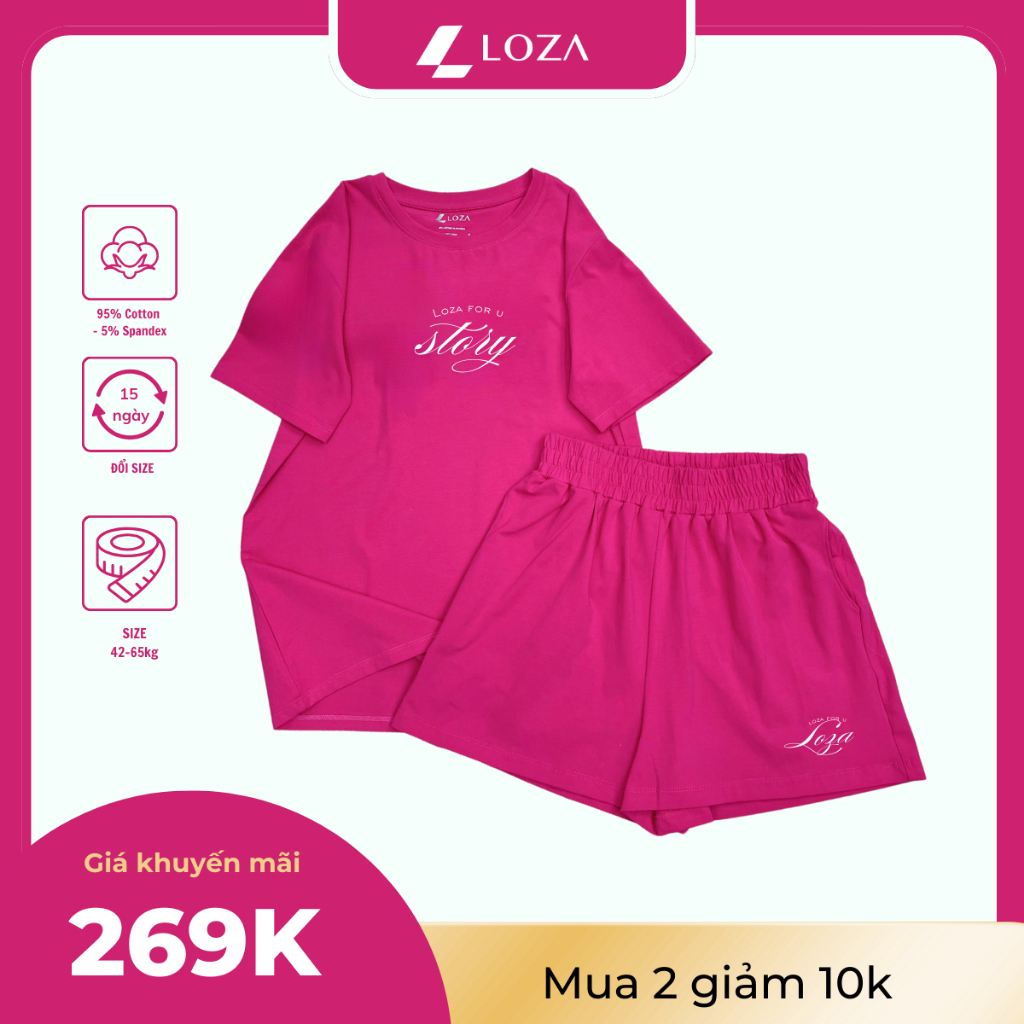 [Form rộng] Bộ đồ nữ cộc tay mùa hè - Set đồ thun nữ thời trang LOZA G0290_thumbnail_4