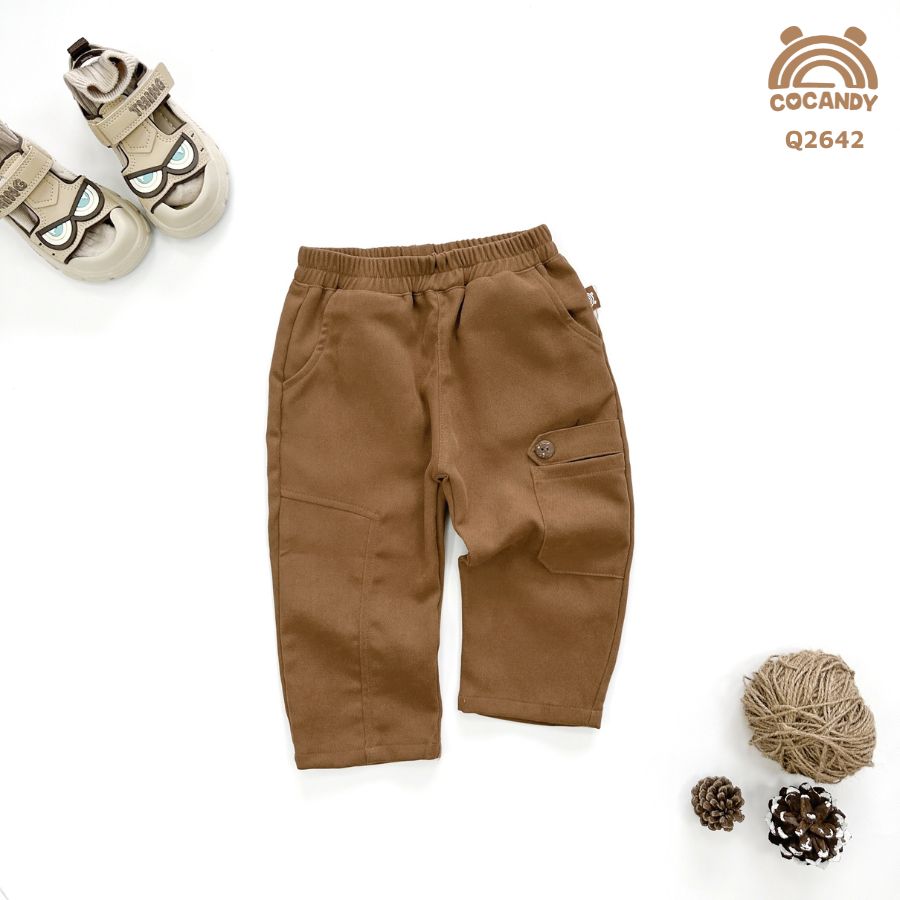 Quần dài nhung NÂU NHẠT túi ống_thumbnail_0