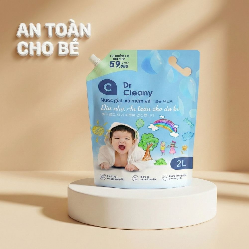 Nước Giặt Xả Cho Bé Dr. Cleany 2kg - Dịu Nhẹ, An Toàn Cho Da Nhạy Cảm_thumbnail_11