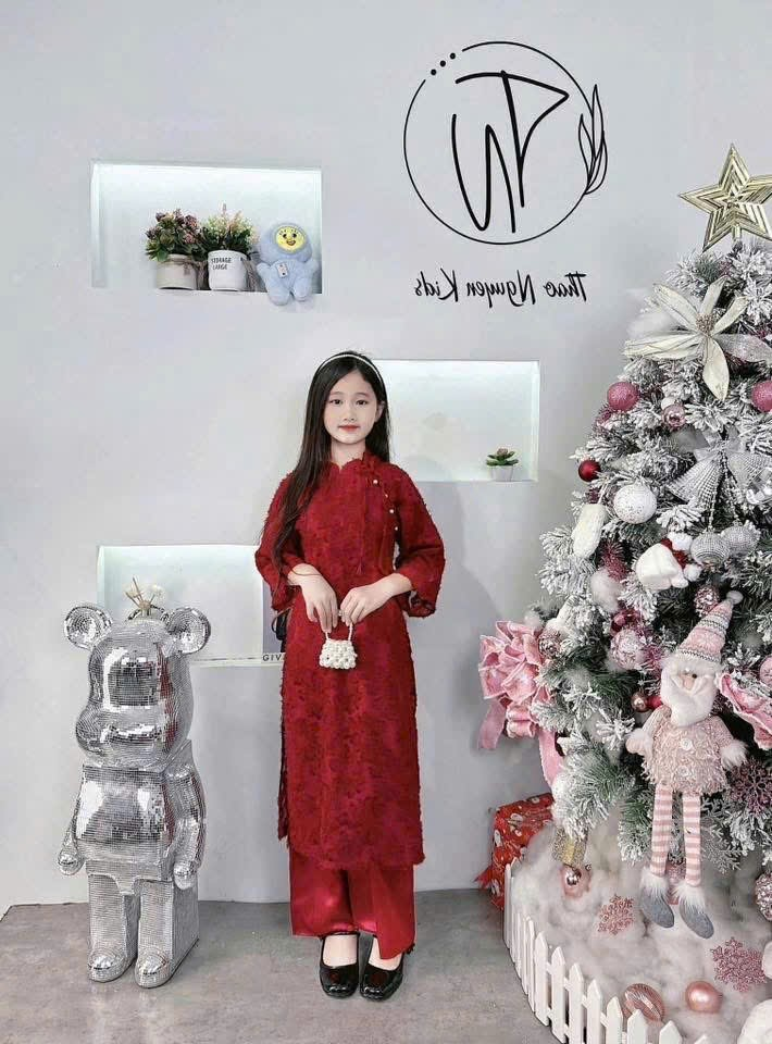 [D11] Bộ áo dài gấm TENO bờm ngọc