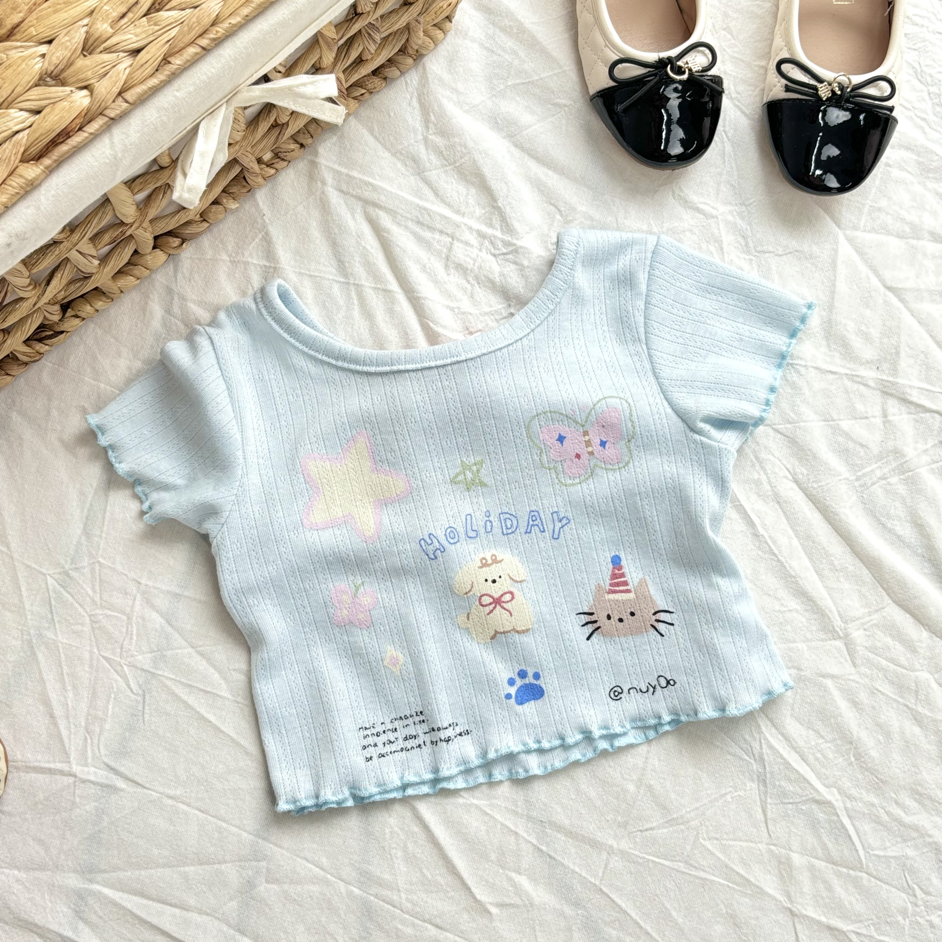 (A6) Áo thun cổ tròn hở lưng hoạ tiết đáng yêu mẫu hè 2025_thumbnail_7