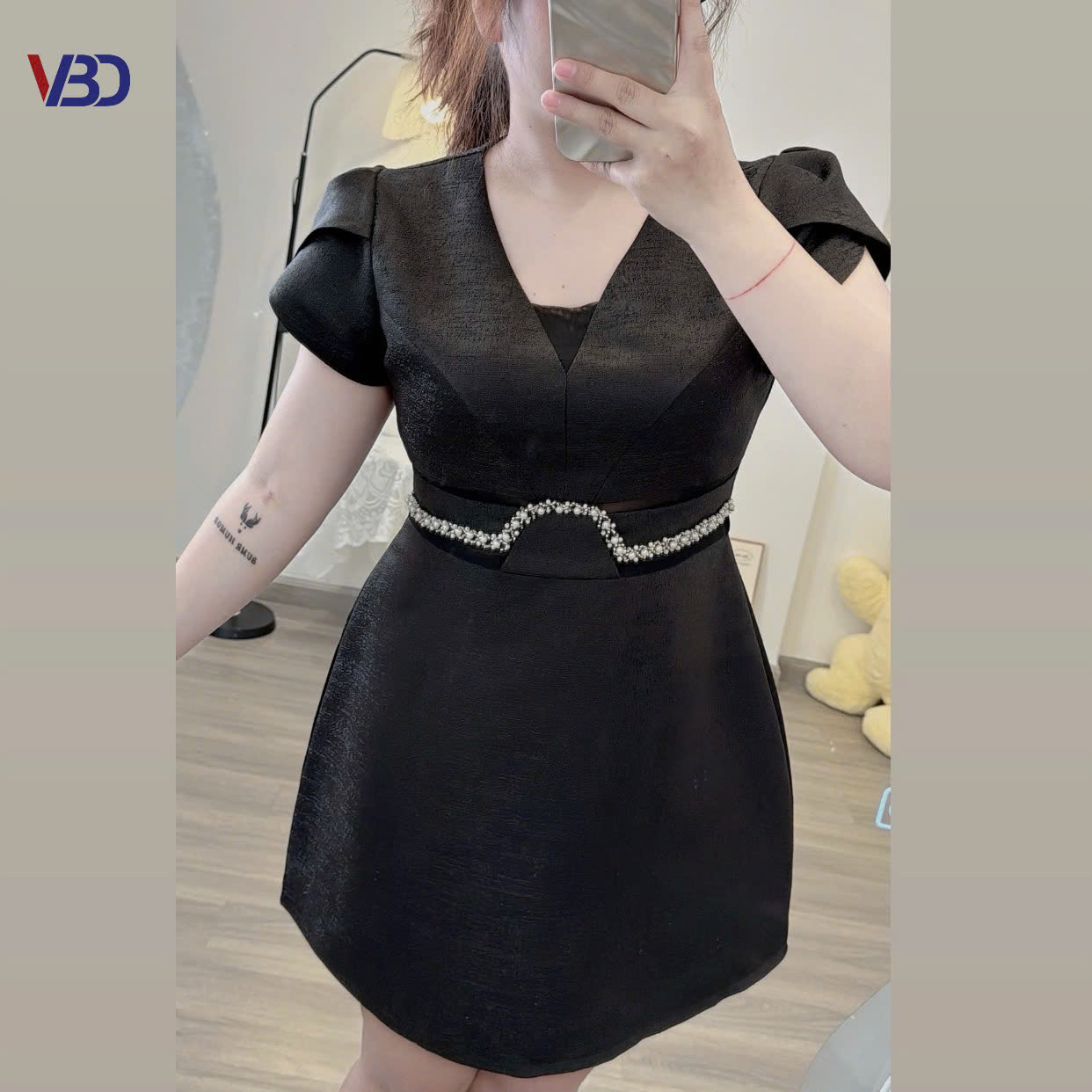 Đầm kiểu khoét eo phối lưới kiểu bigsize DA134 dành cho nàng béo mập từ 55-95kg_thumbnail_6